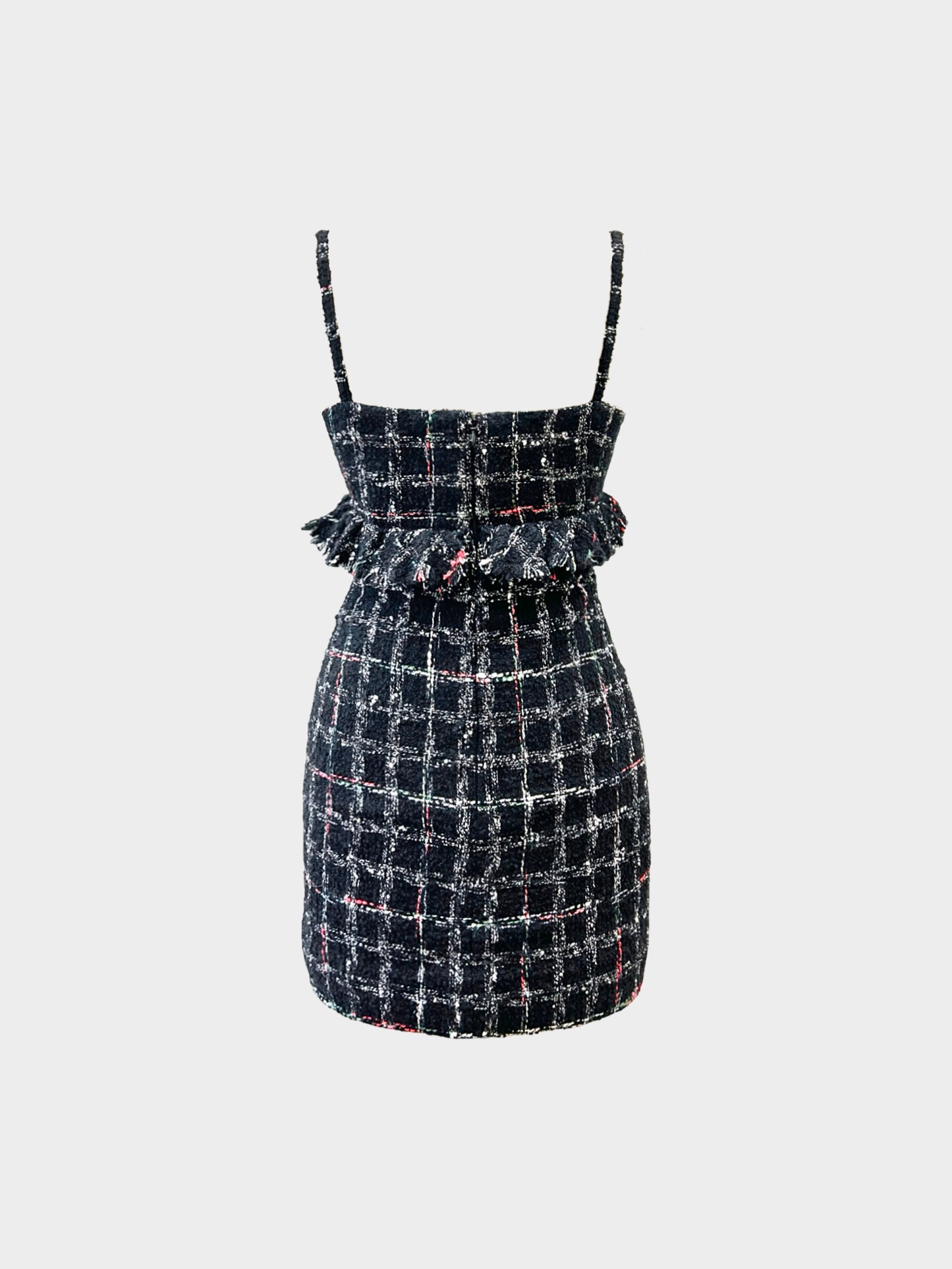 Chanel 2022 Black White and Multicolor Tweed Mini Dress