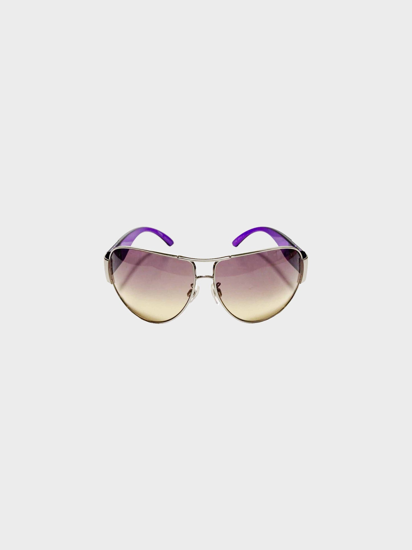Chanel 2010s Purple CC Aviator Sunglasses