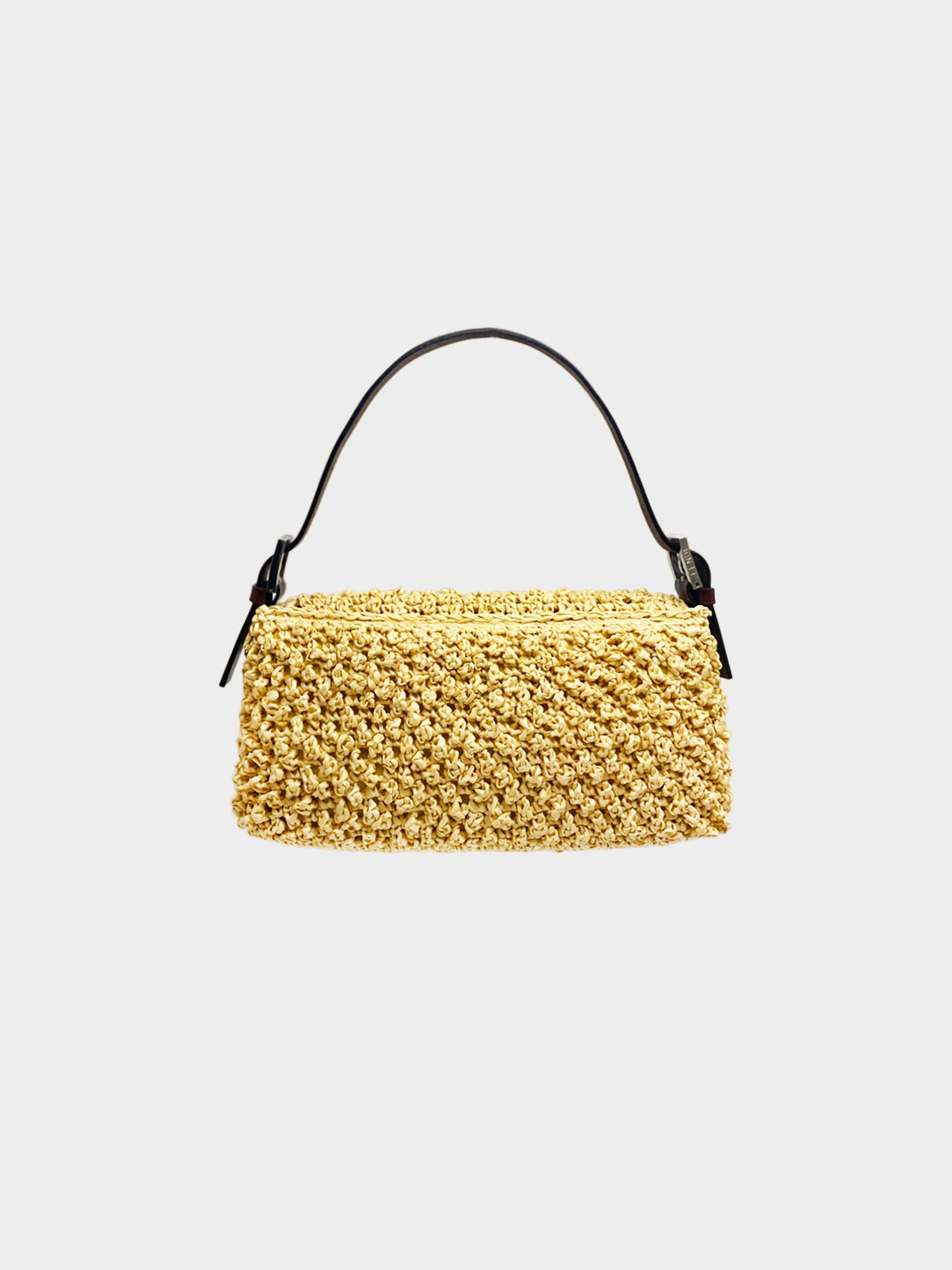 Fendi 2000s Beige Straw Baguette