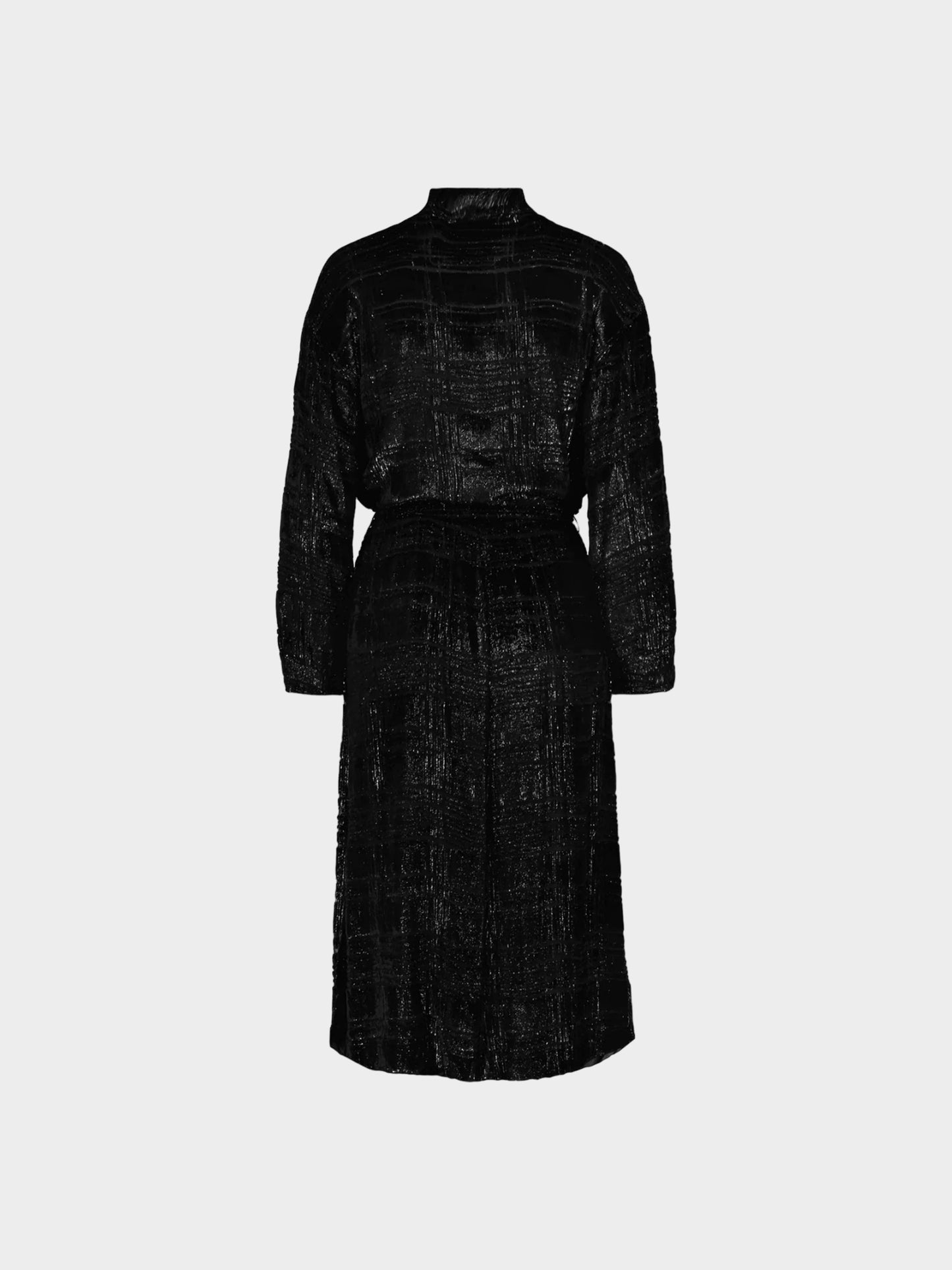 Courrèges 1970s Black Lurex Dress with Belt