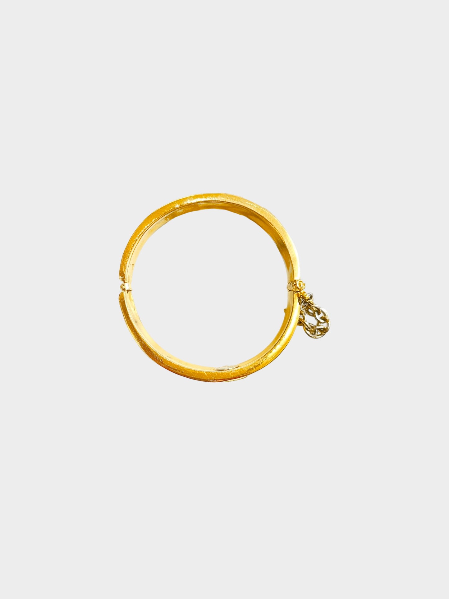 Chanel 1980s Gold Logo Bangle Bracelet