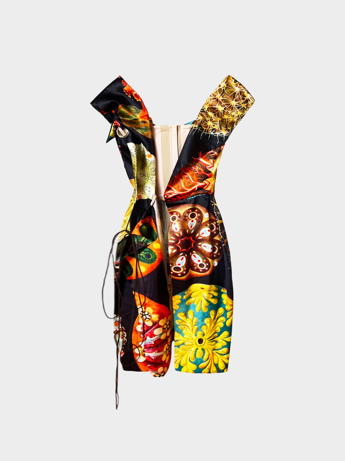 Vivienne Westwood 2010s Multicolor Printed Corset Dress