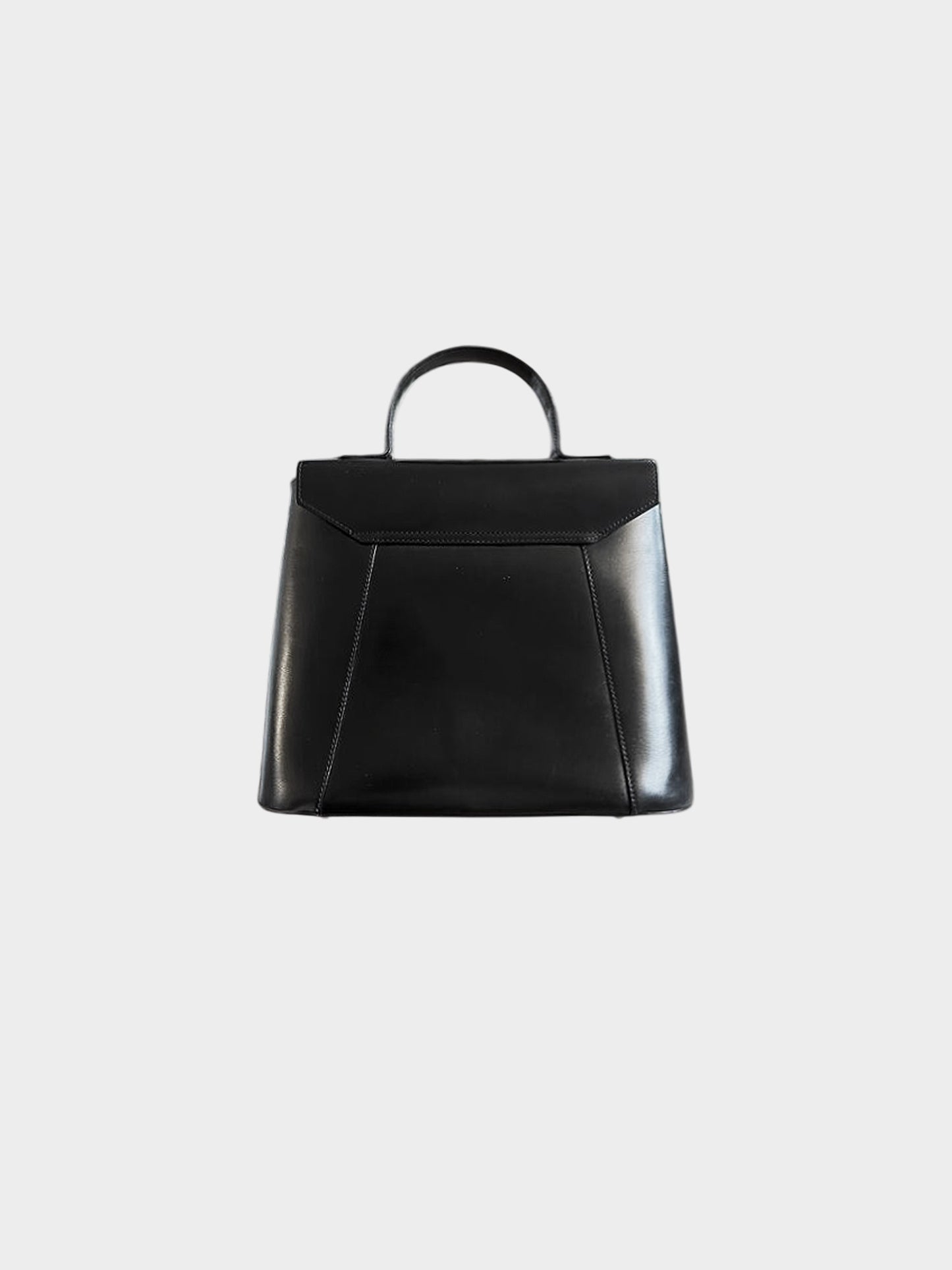 Yves Saint Laurent 1980s Black Leather Vintage Top Handle Bag