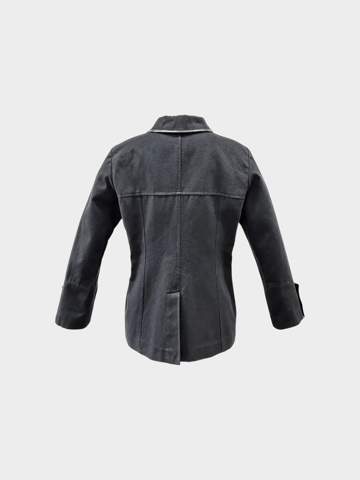 Chanel Sport 2006 Black Cotton Jacket with Leather Trim