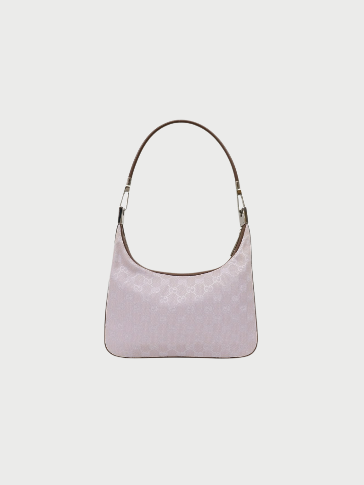 Gucci 2000s Lavender Brown GG Canvas One-Shoulder Bag