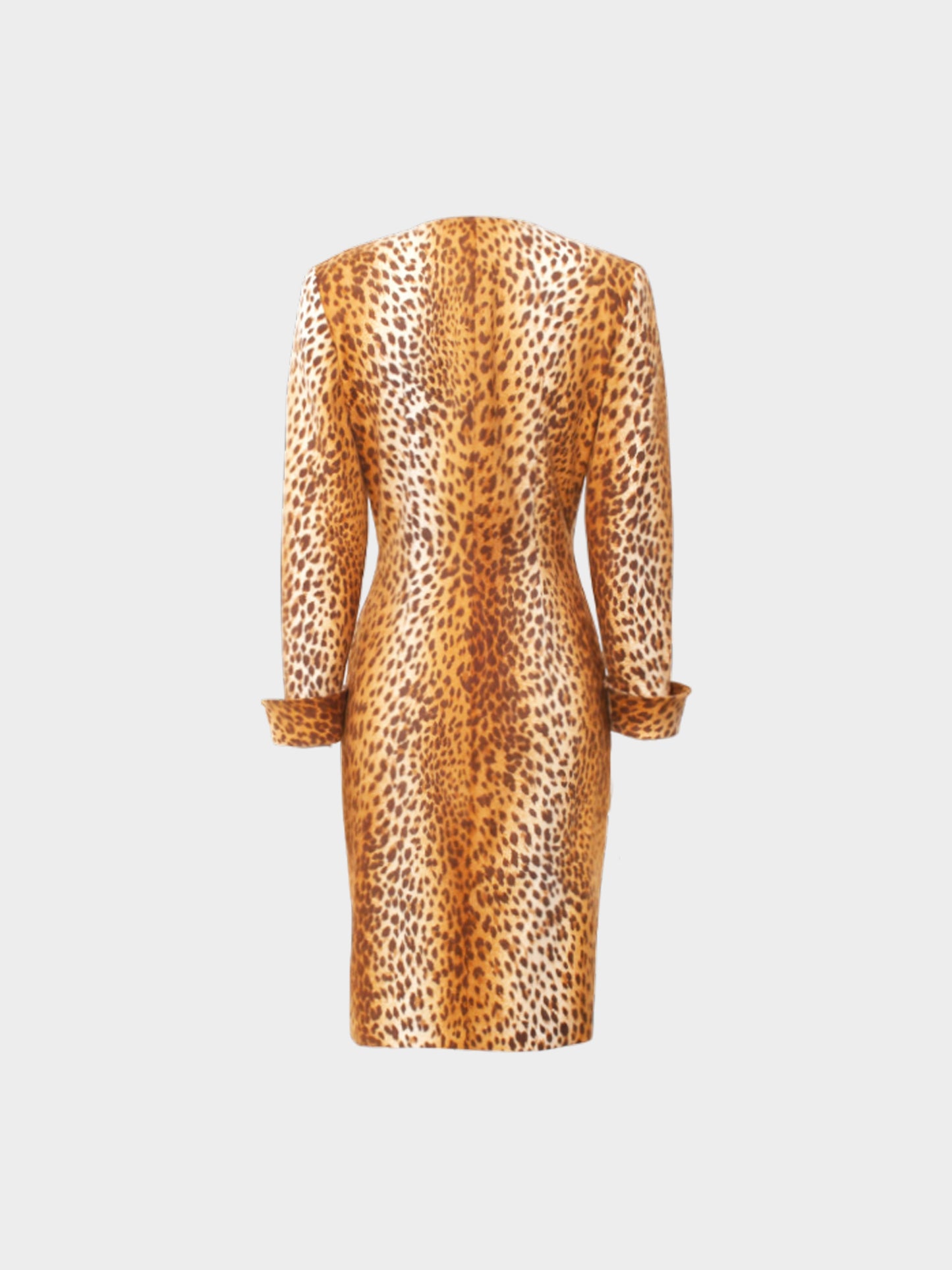 Valentino FW 1992-1993 Leopard Print Long Sleeved Dress