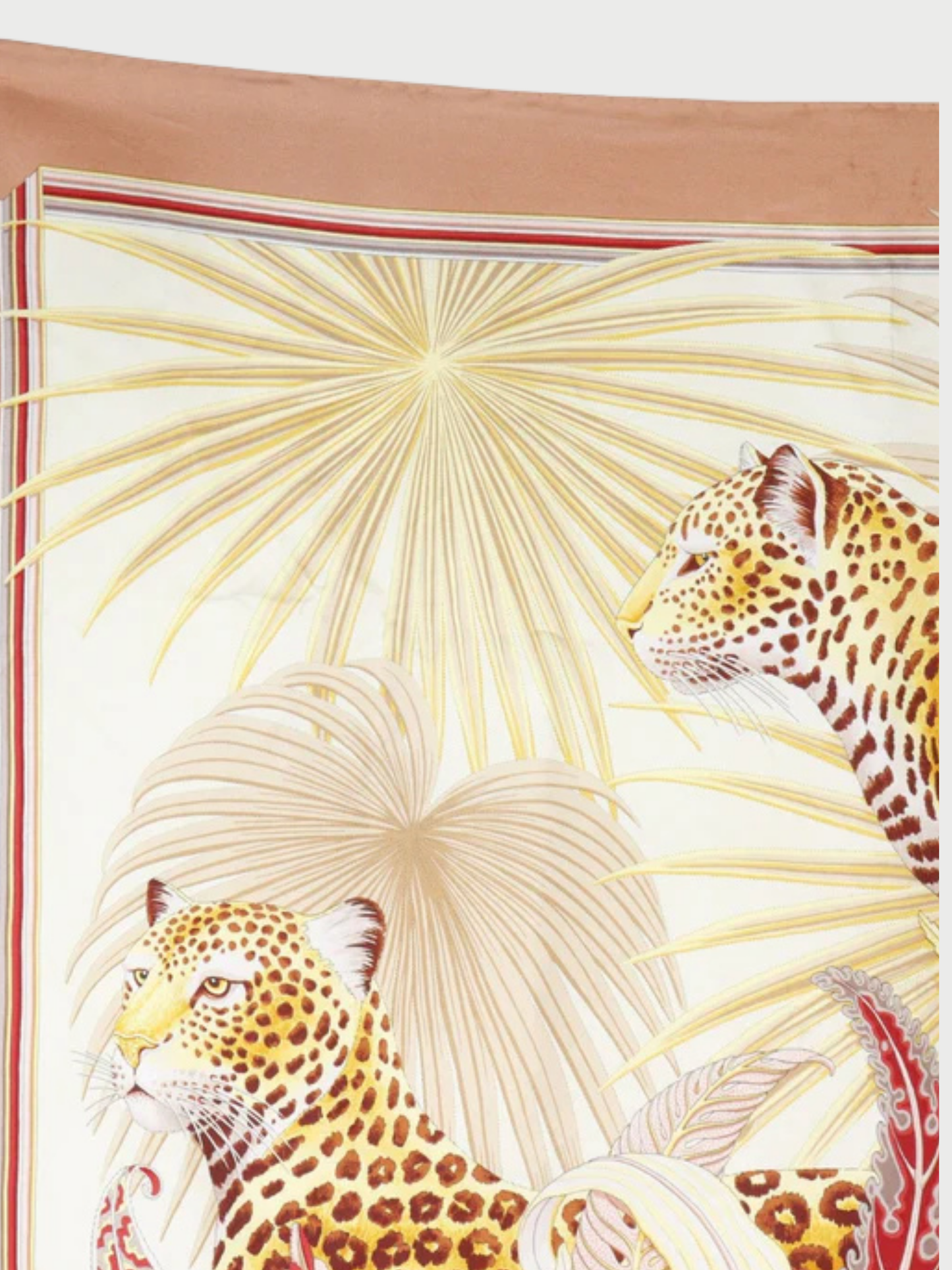 Salvatore Ferragamo 2000s Brown Leopard Silk Scarf