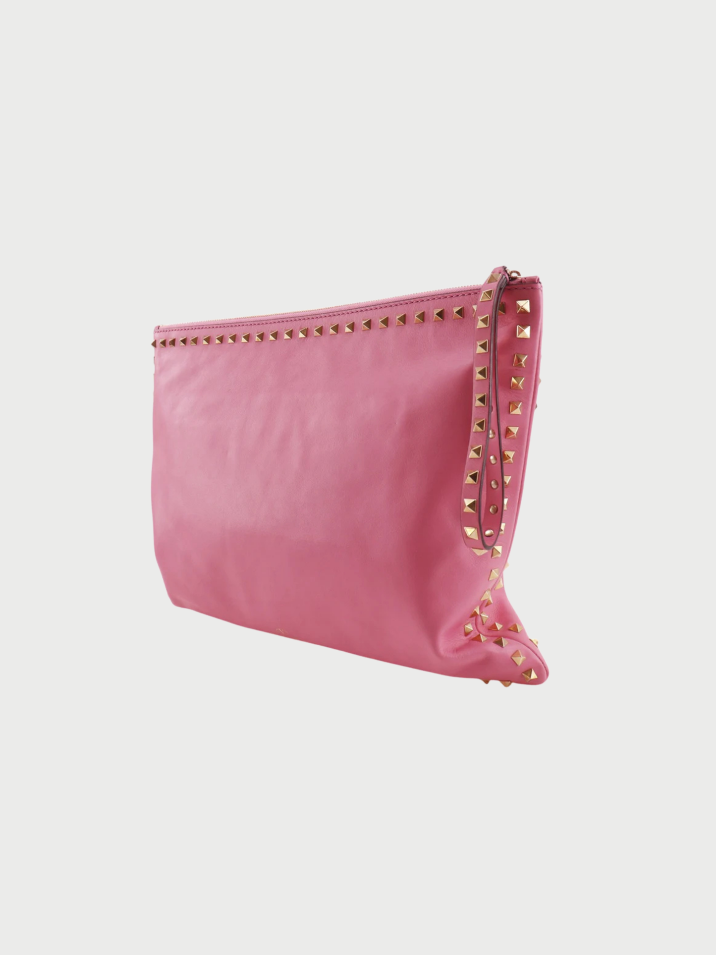 Valentino 2014 Raspberry Pink Leather Rockstud Clutch Bag