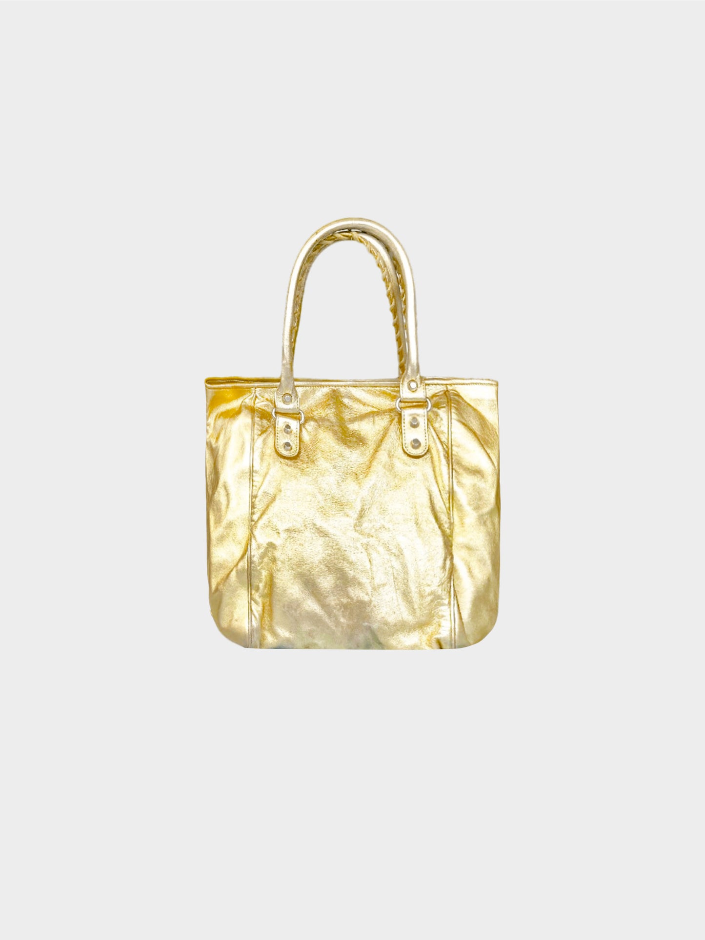 Balenciaga 2010s Metallic Gold Leather City Bag