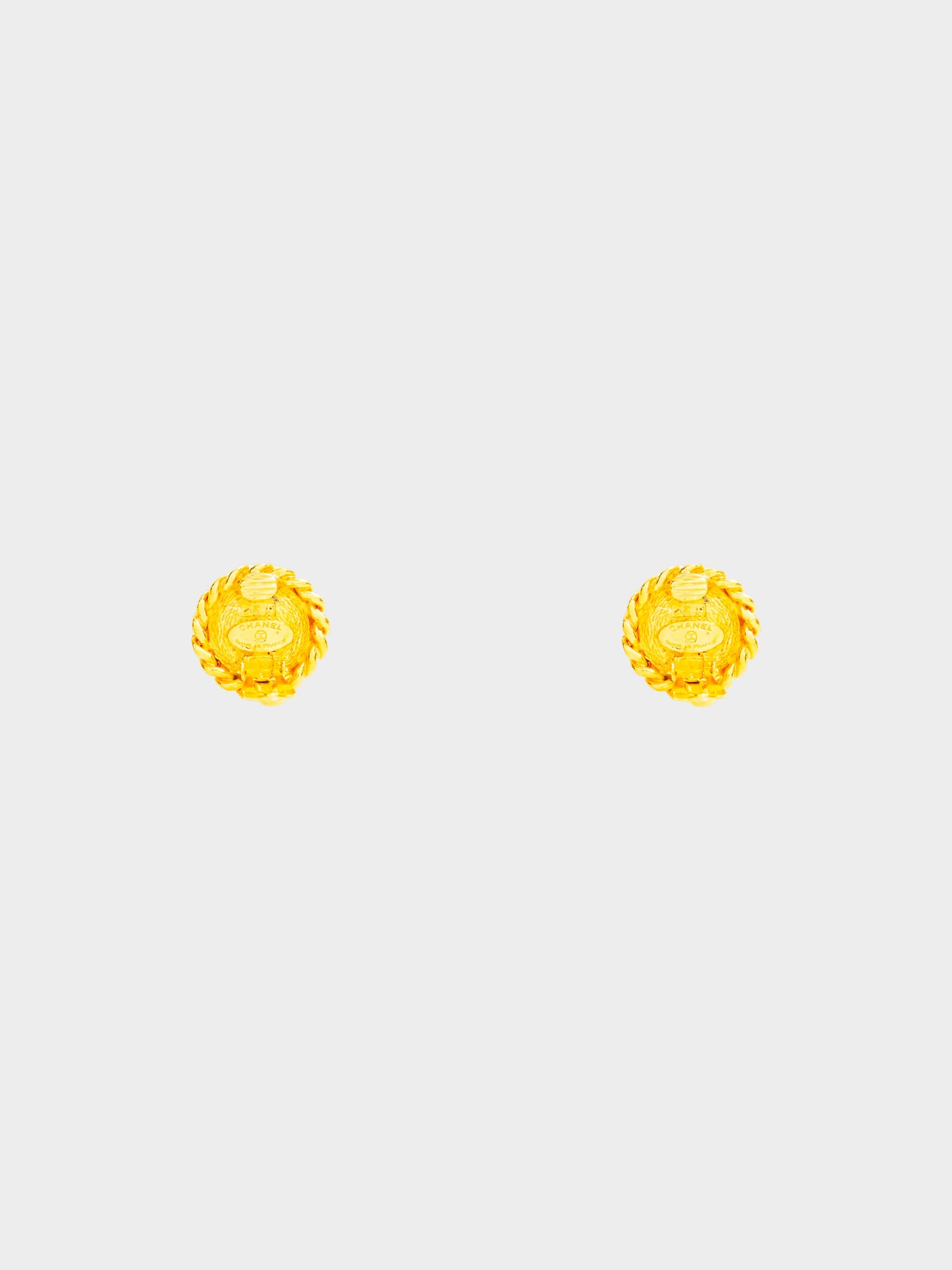 Chanel 1985 Red Gripore Clip-On Earrings