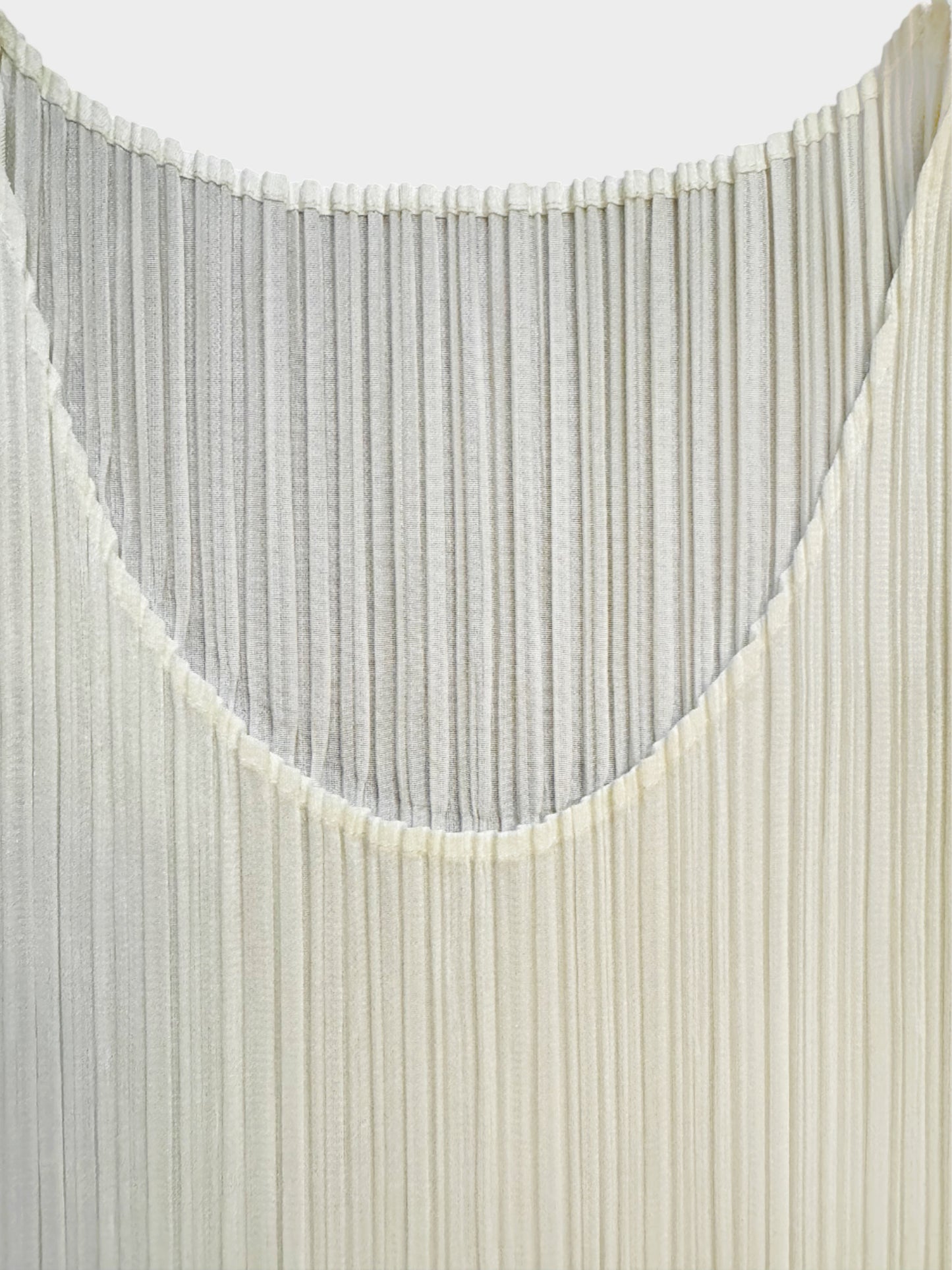 Issey Miyake Pleats Please 2000s Cream Pleated Tank Top