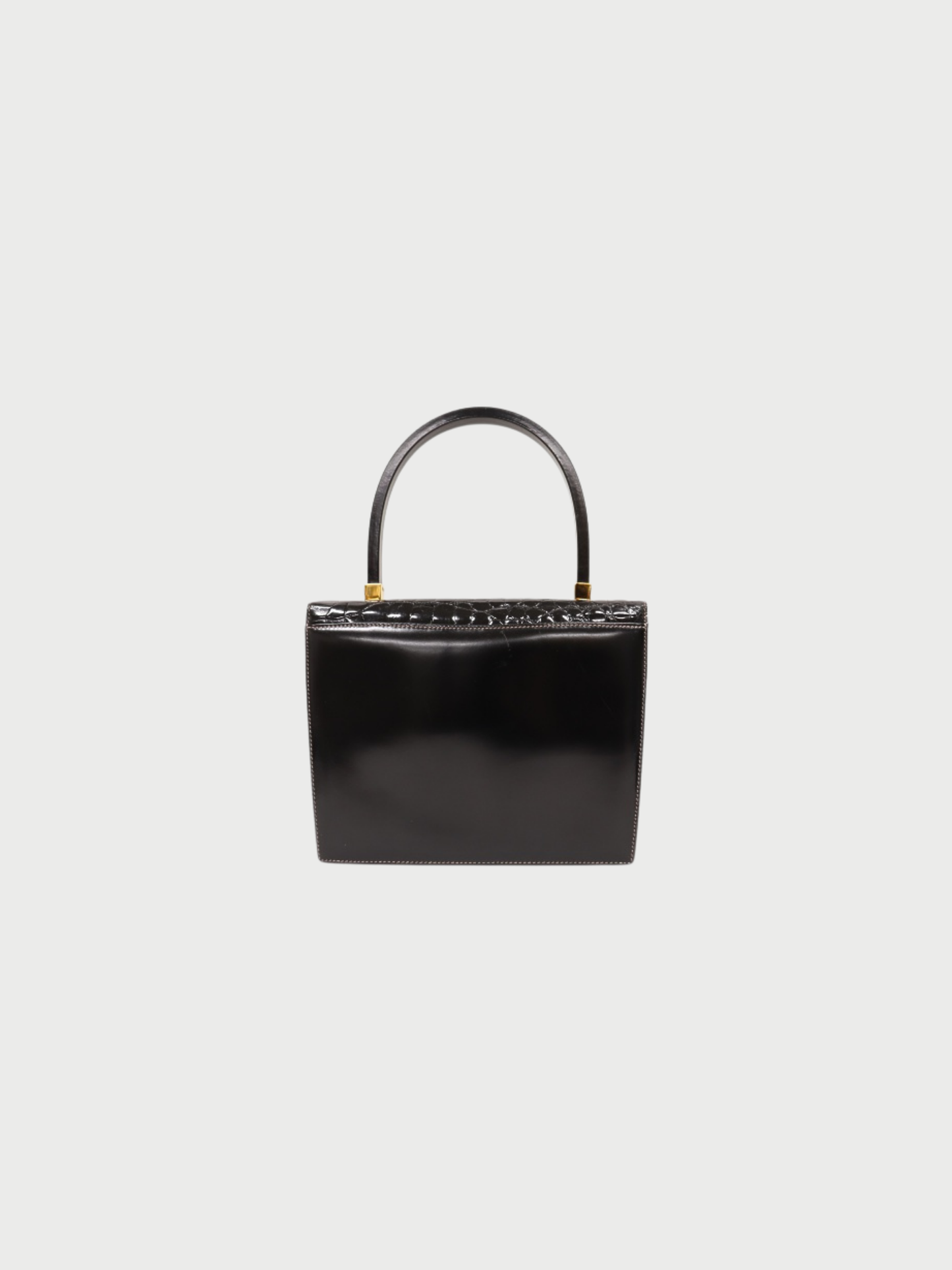 Gucci 2000s Black Crocodile Leather Handbag
