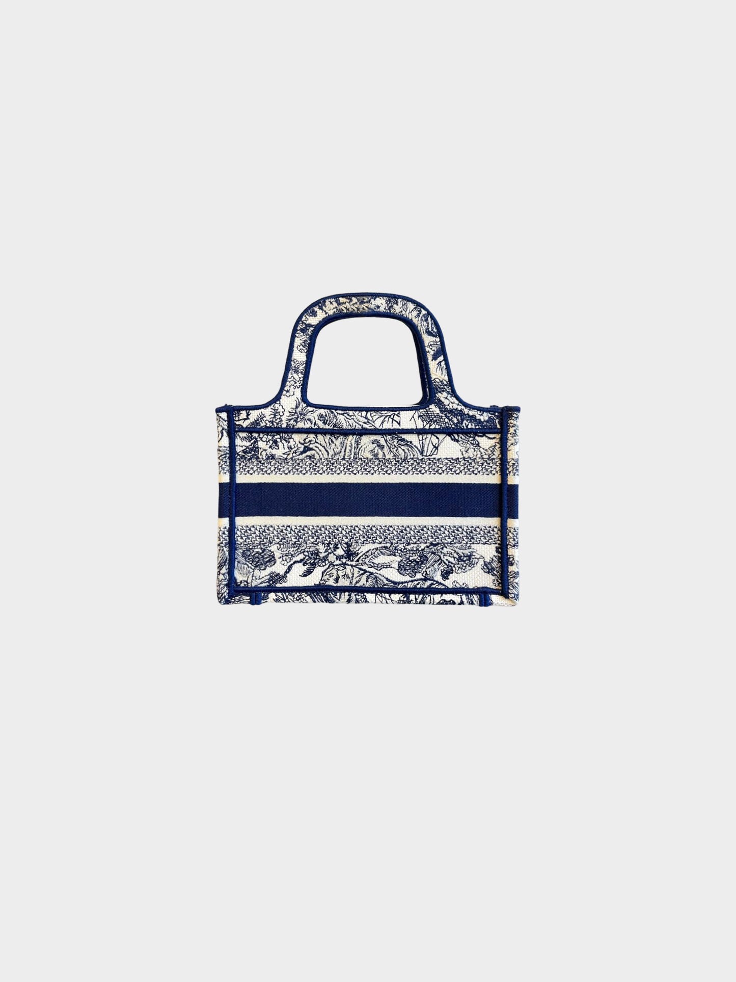 Christian Dior 2020 Navy Toile De Jouy Micro Book Tote