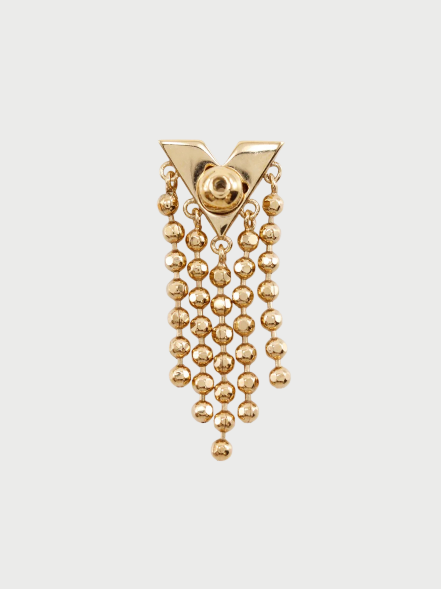 Louis Vuitton 2022 Gold Tone Plated Metal Essential V Skin Earrings