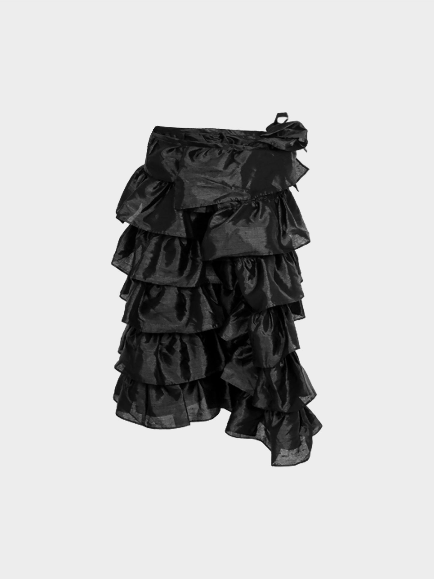 Comme des Garçons FW 2001 Robed Chambre Black Half Wrap Ruffled Skirt