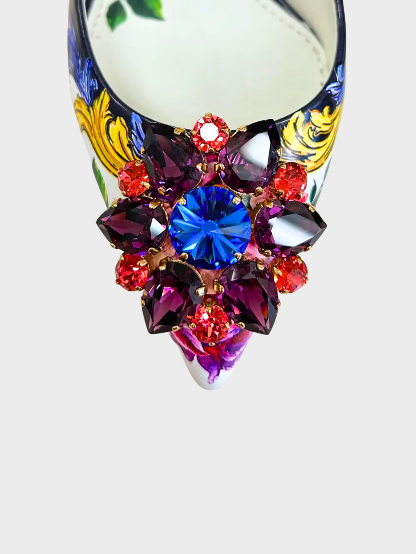 Dolce and Gabbana 2010s Multicolor Crystal Floral Pumps