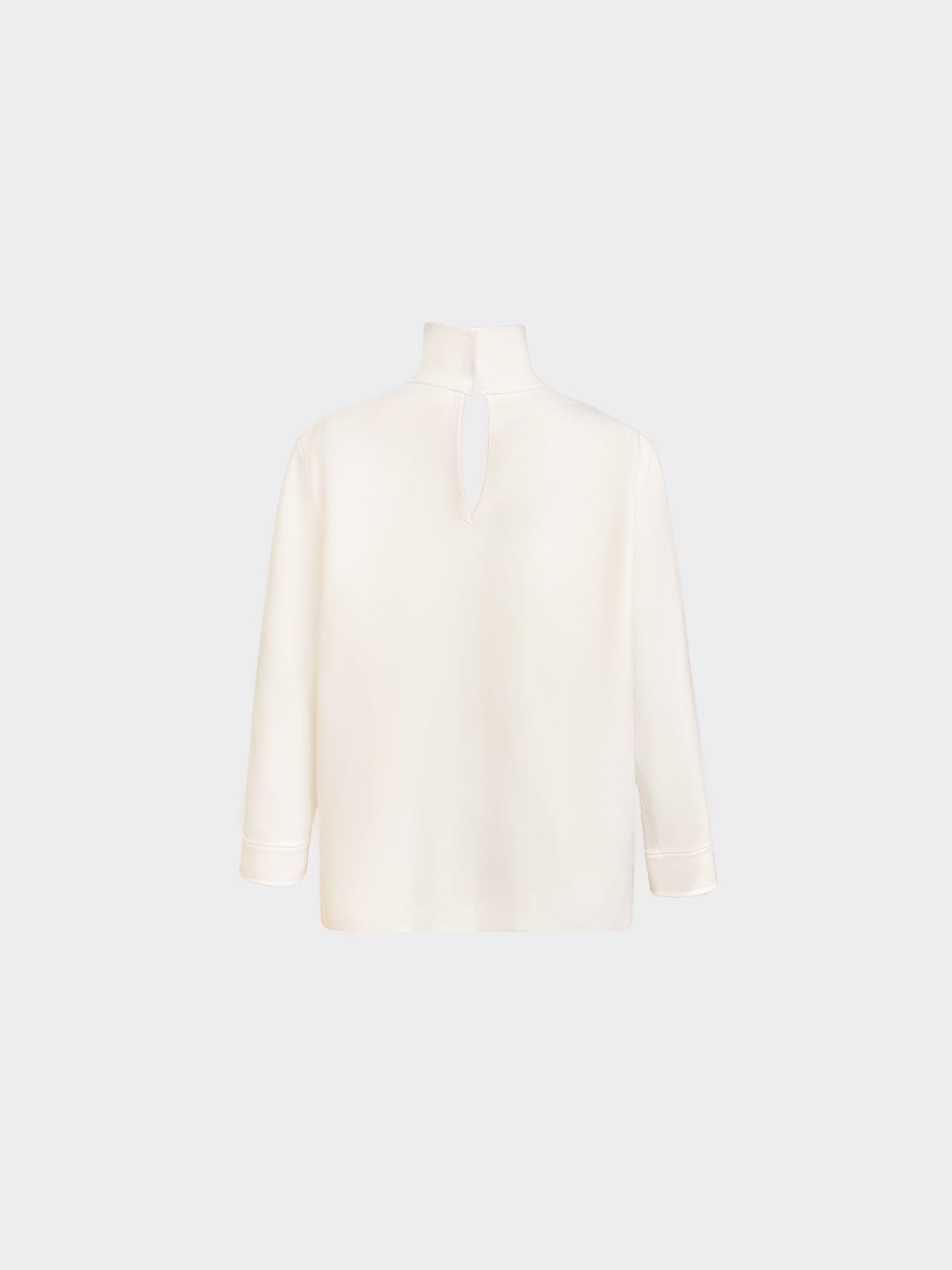 Jil Sander 2010s White Wool Blend High-neck Long Sleeved Top