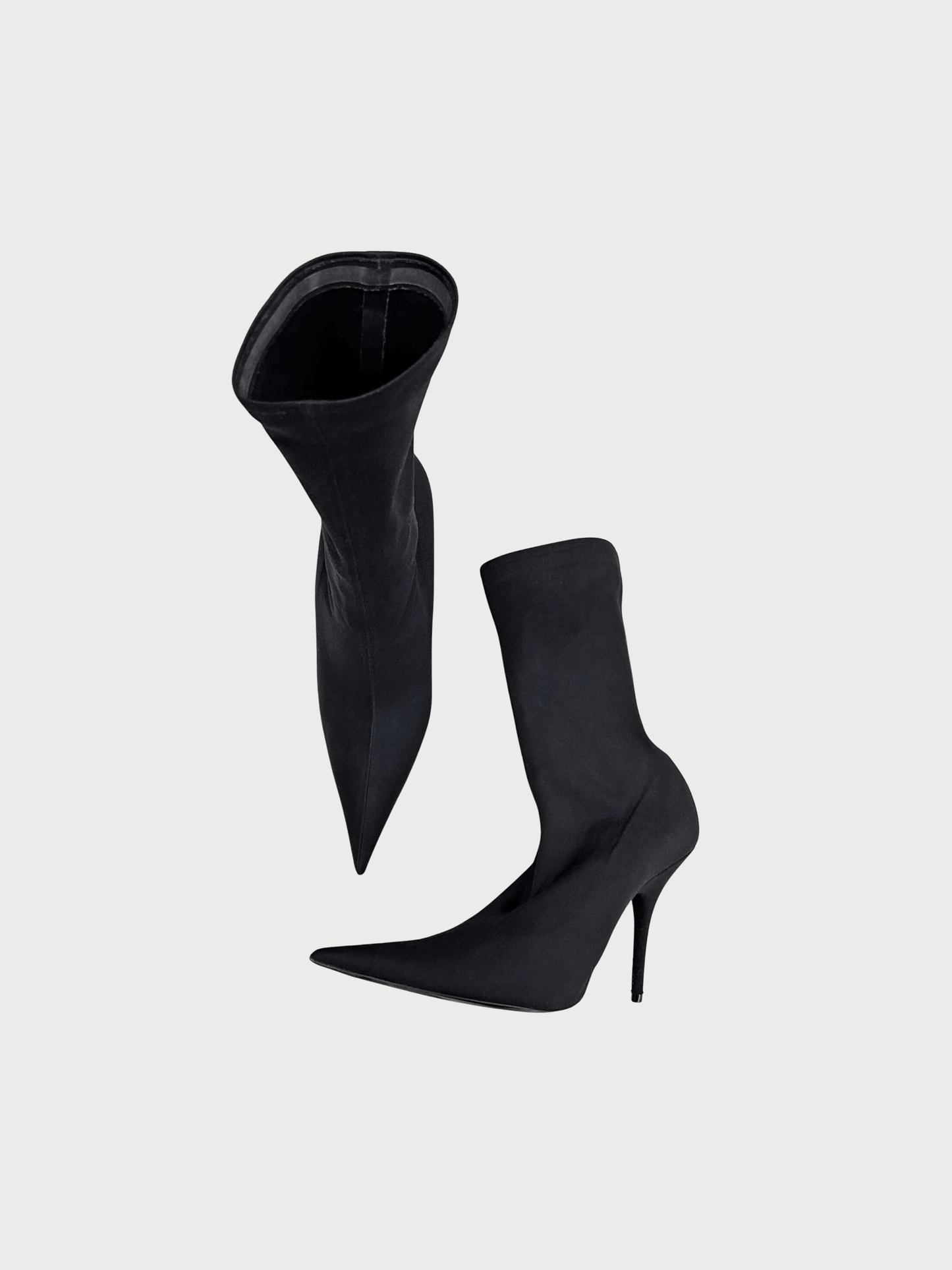 Balenciaga 2010s Black Stretch Fabric Knife Bootie