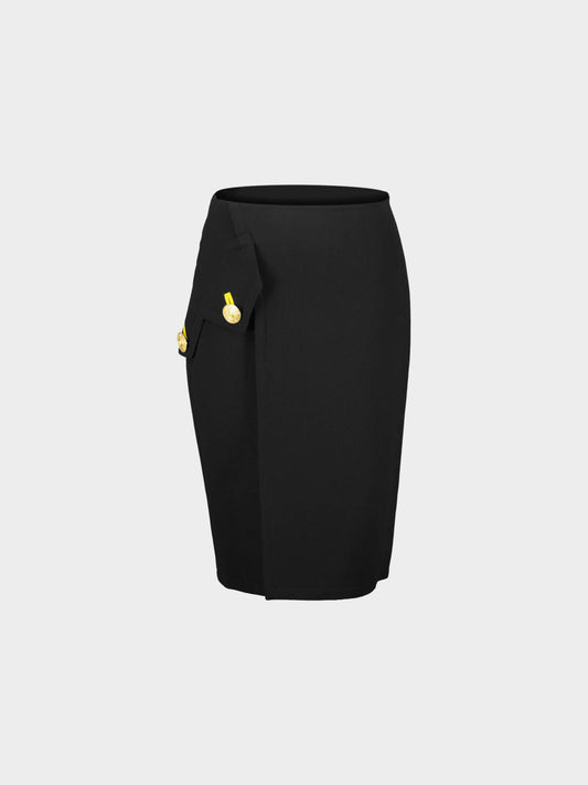 Versace FW 2011 Black Wool Pencil Skirt