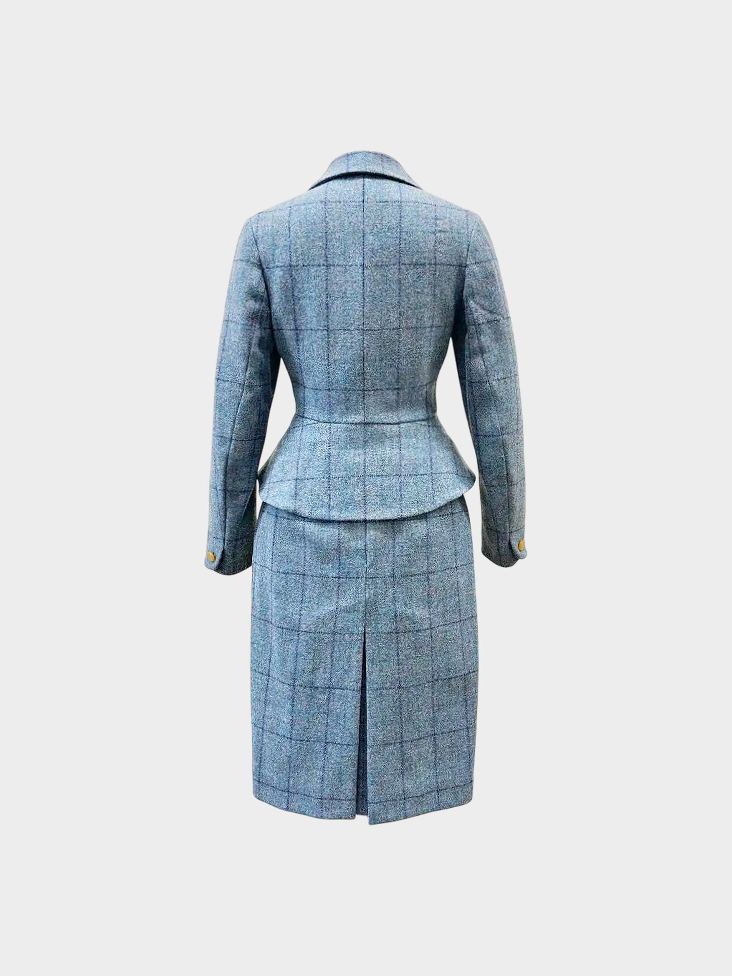Vivienne Westwood 1990s Blue Wool Tweed Jacket and Skirt Set