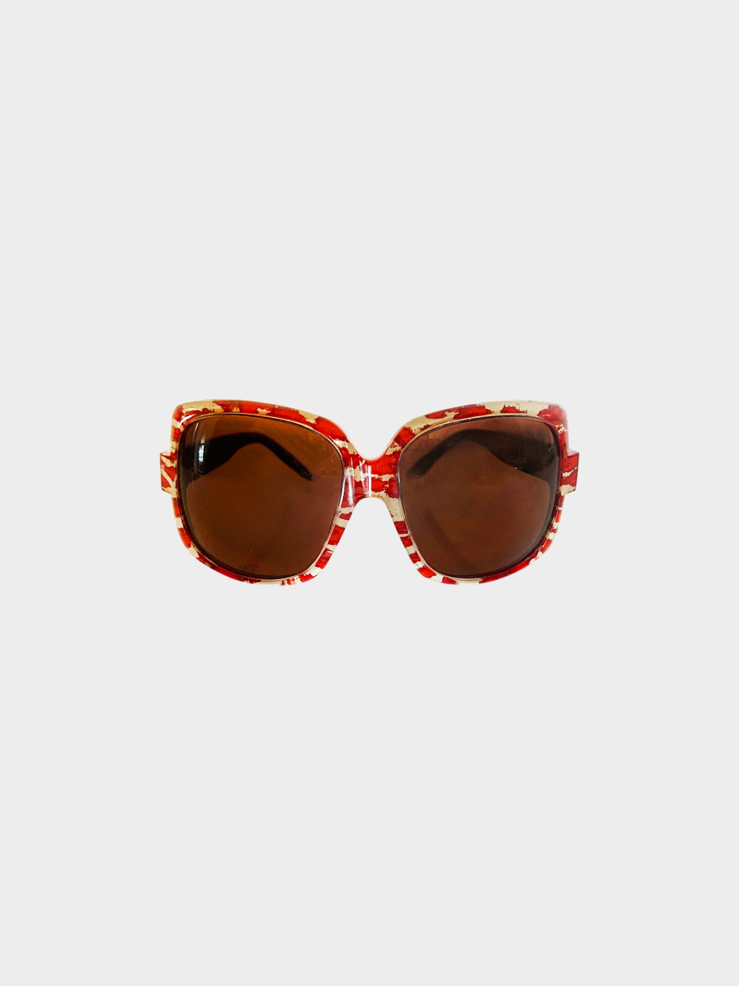 Christian Dior 2000s Red Abstract Print Sonnenbrille Sunglasses