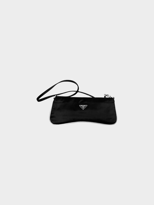 Prada 2000s Black and White Nylon Shoulder Bag