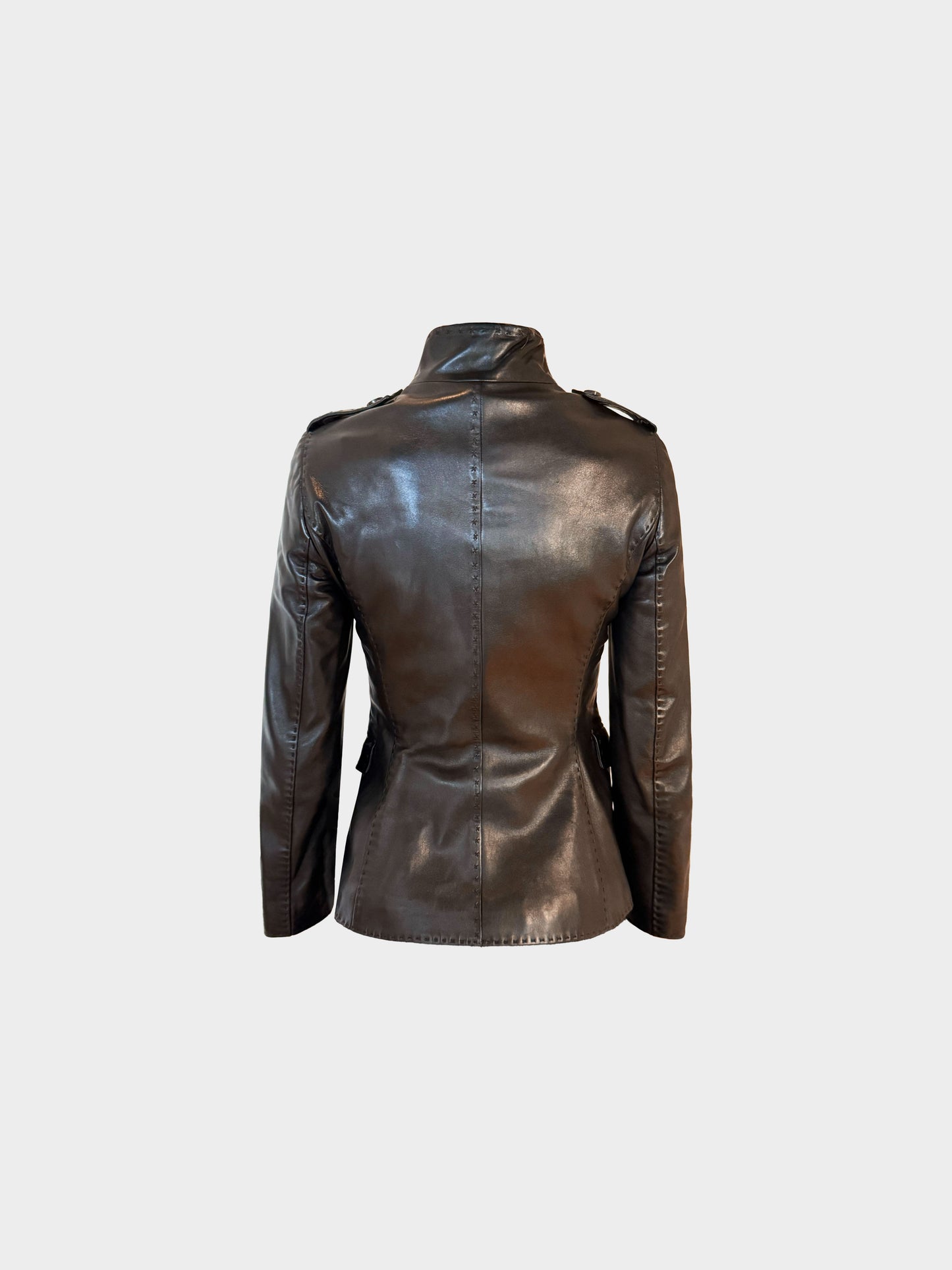 Yves Saint Laurent 2000s Rive Gauche Button-down Leather Jacket