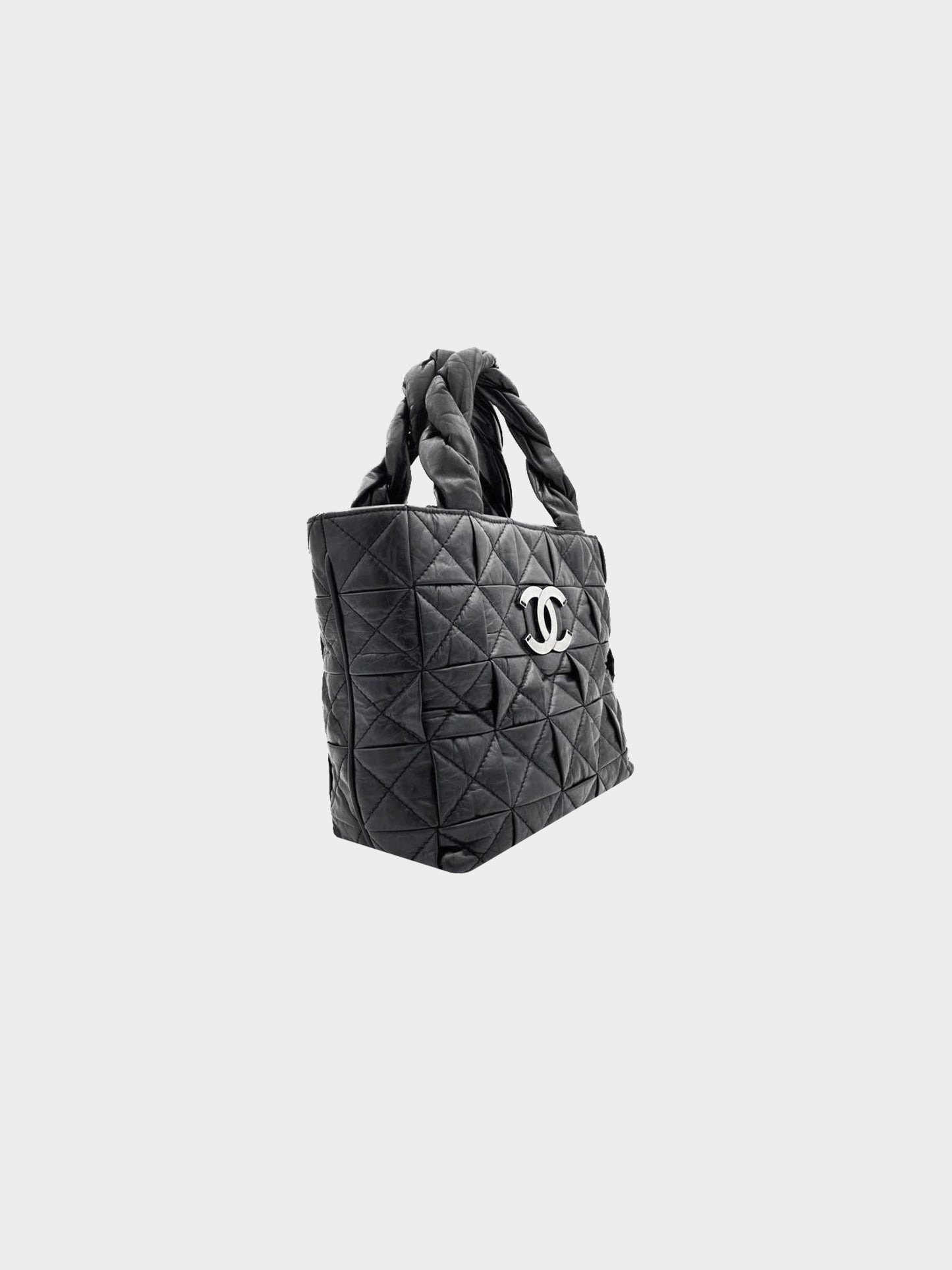 Chanel 2005 Black Origami Quilted Tote Bag