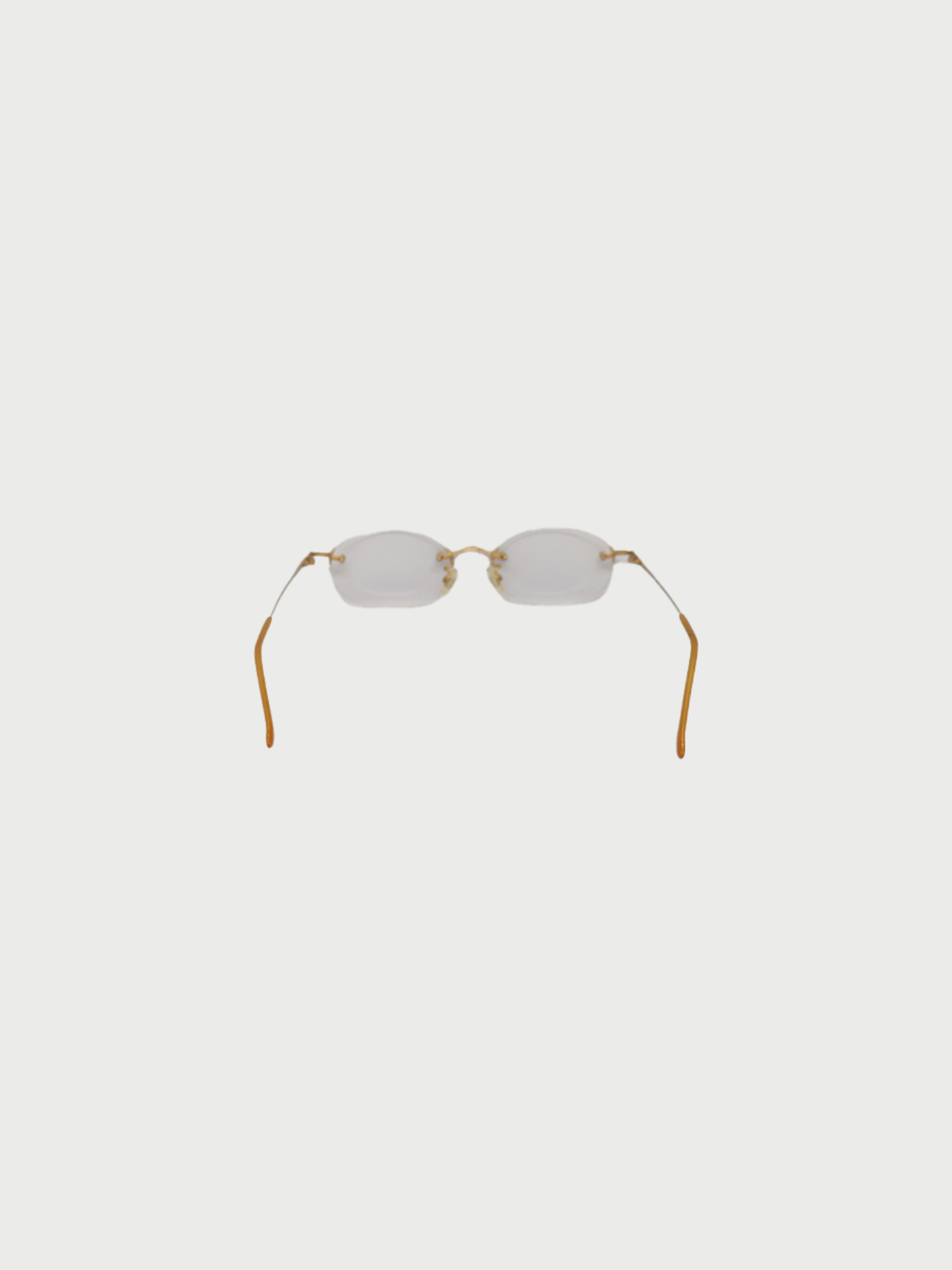 Fendi 2000s Clear Gold Rimless Eyeglasses