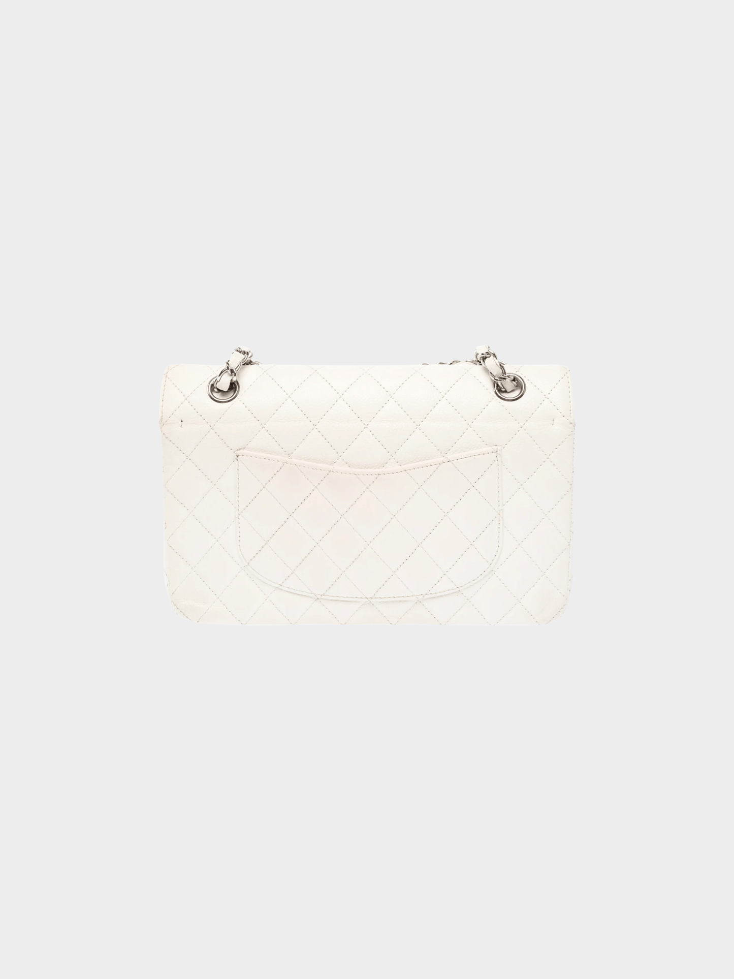 Chanel 2008 White Caviar Leather Medium Double Flap Bag