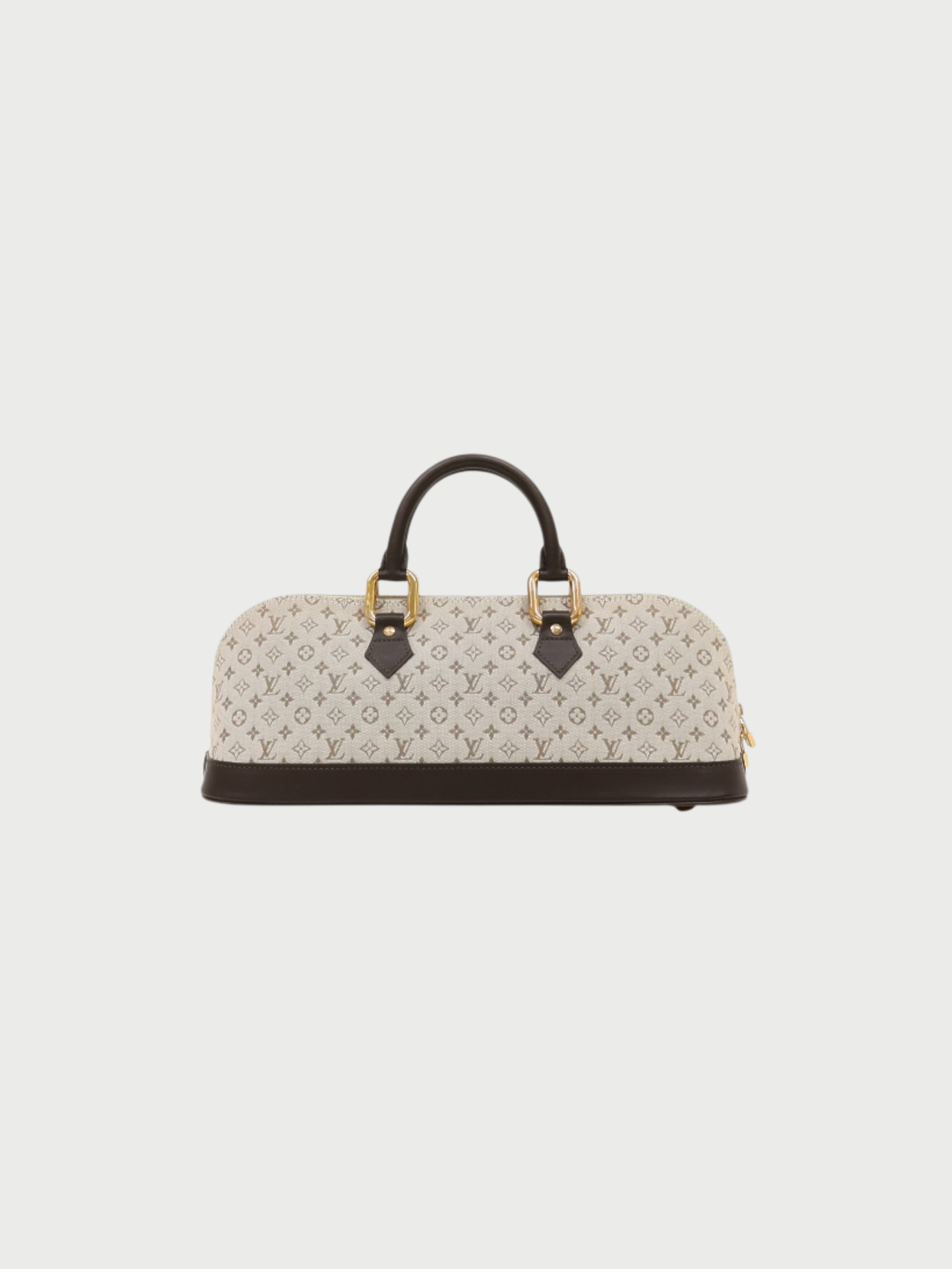 Louis Vuitton 2001 Khaki Ivory Dark Brown Monogram Mini Alma Long Bag