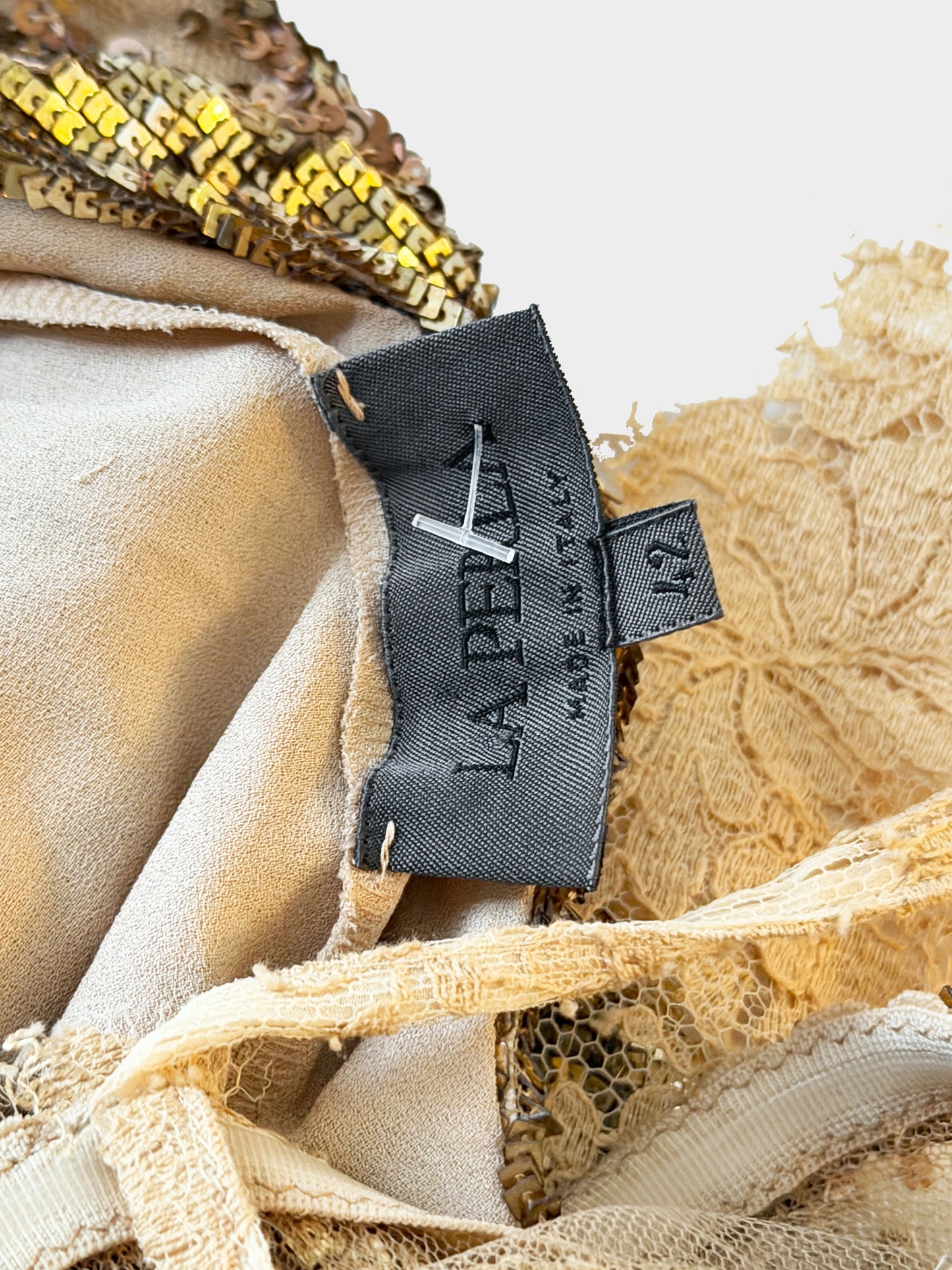 La Perla 2000s Brown Sequin-Embellished Dress