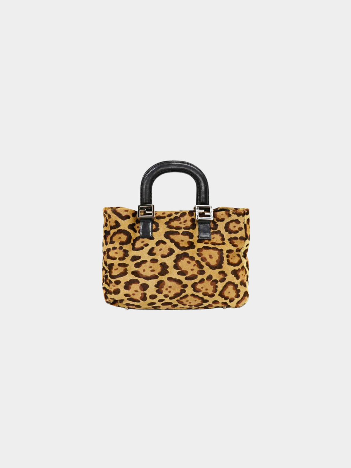Fendi 2000s Brown Black Leopard Haircalf Handbag