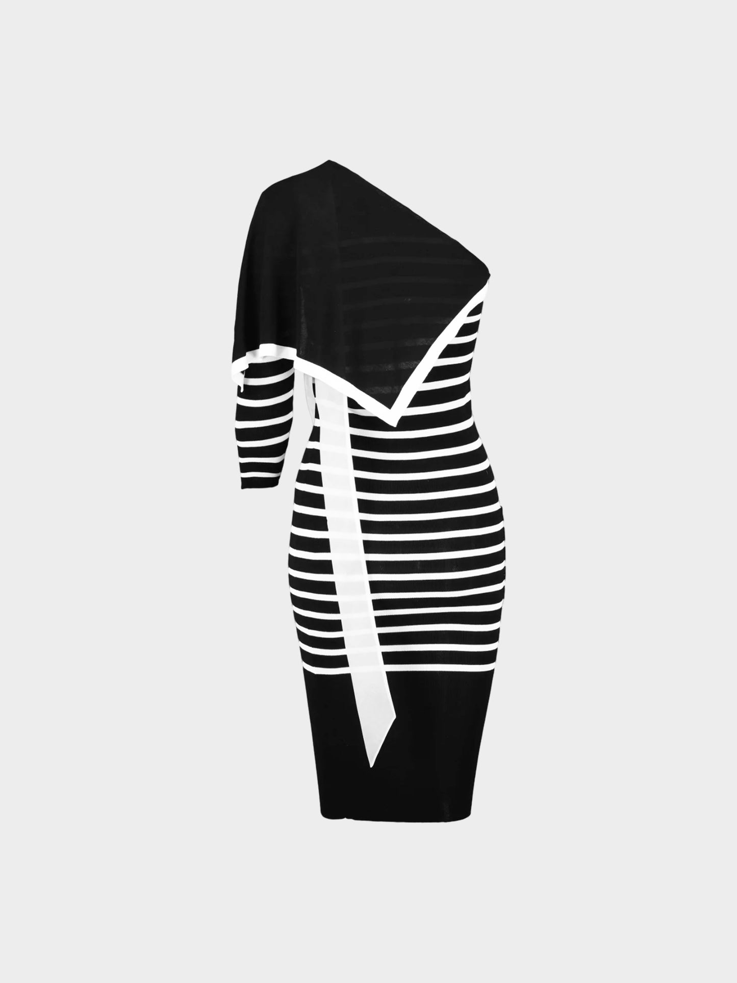 Jean Paul Gaultier 2010 Black and White One-Shoulder Sailor Dress