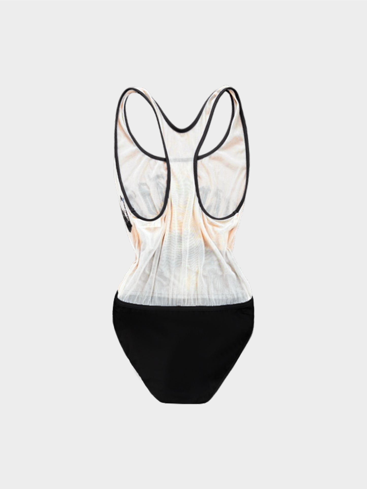 Christian Dior by John Galliano SS 2002 Black and Beige Gothic Bodysuit