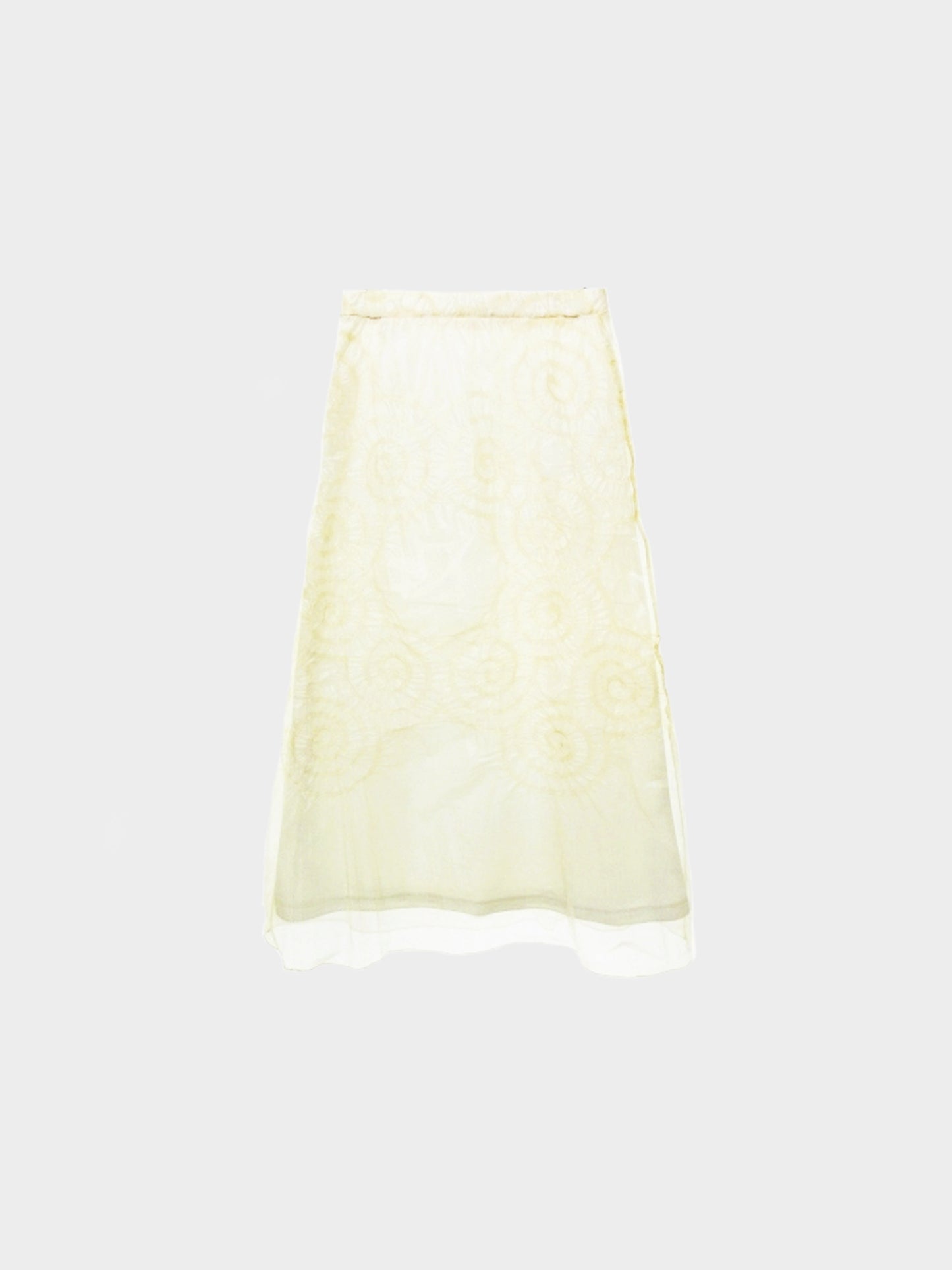 Issey Miyake SS 2011 Rare White and Beige Sheer Swirl Skirt