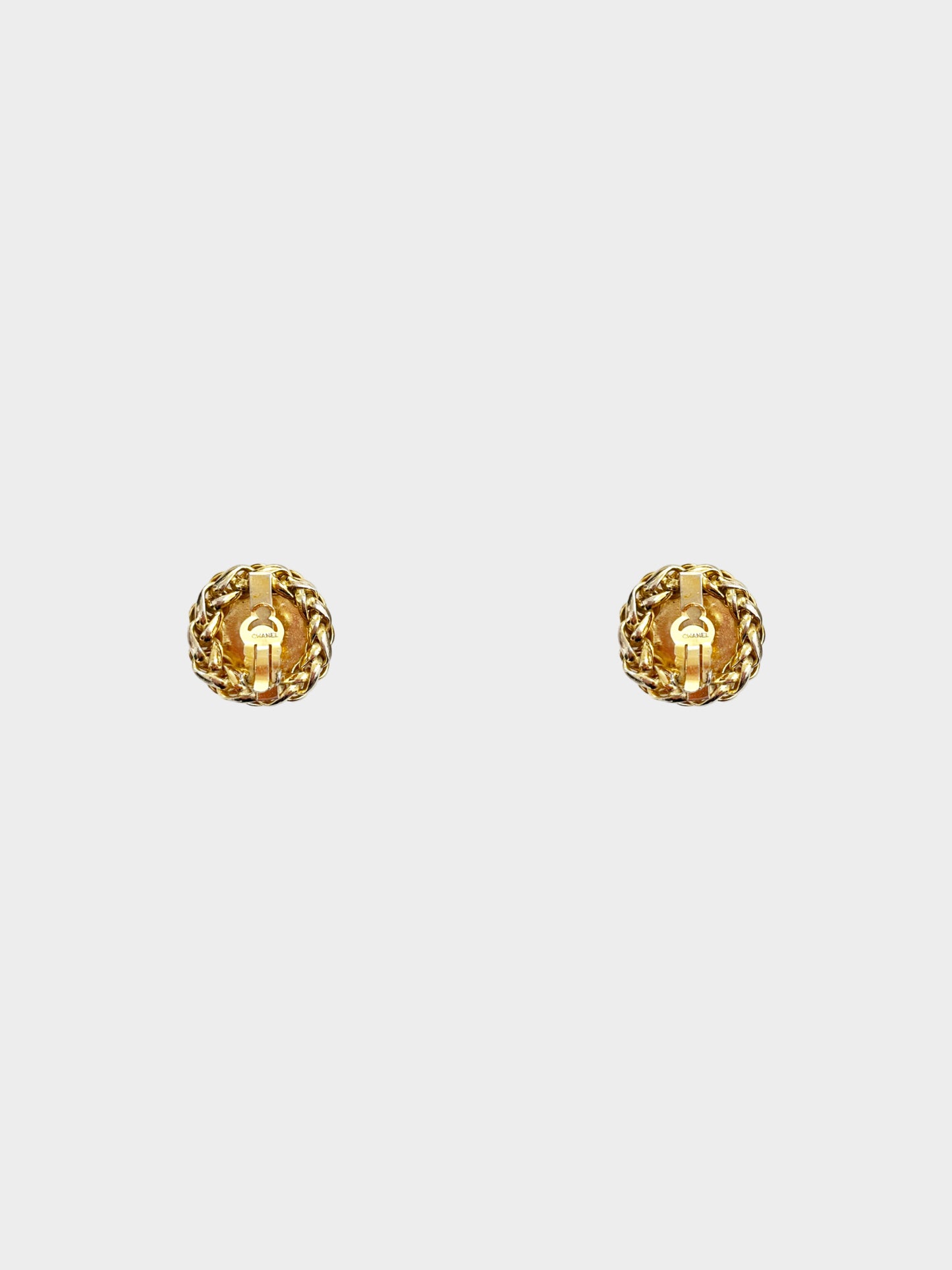 Chanel 1980s Gold-tone Wheat Sheaf Clip-on Earrings