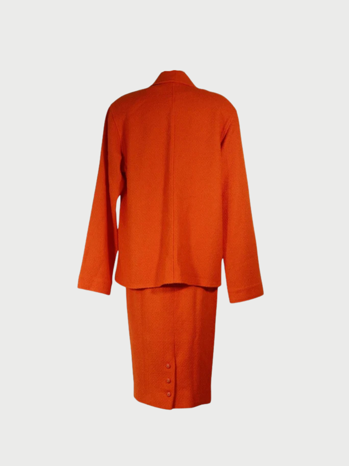 Chanel 1995 Orange Tweed Dress Jacket Set