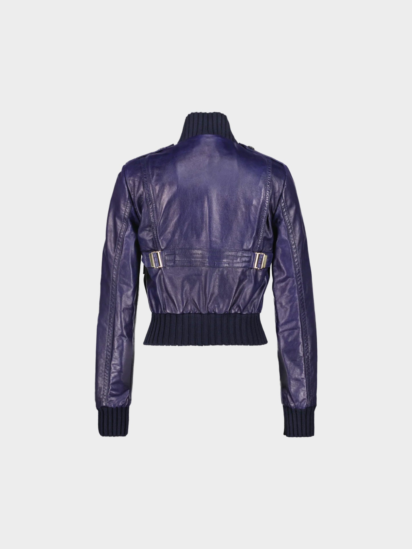 Gucci Resort 2006 Blue 'Madonna' Leather Bomber Jacket