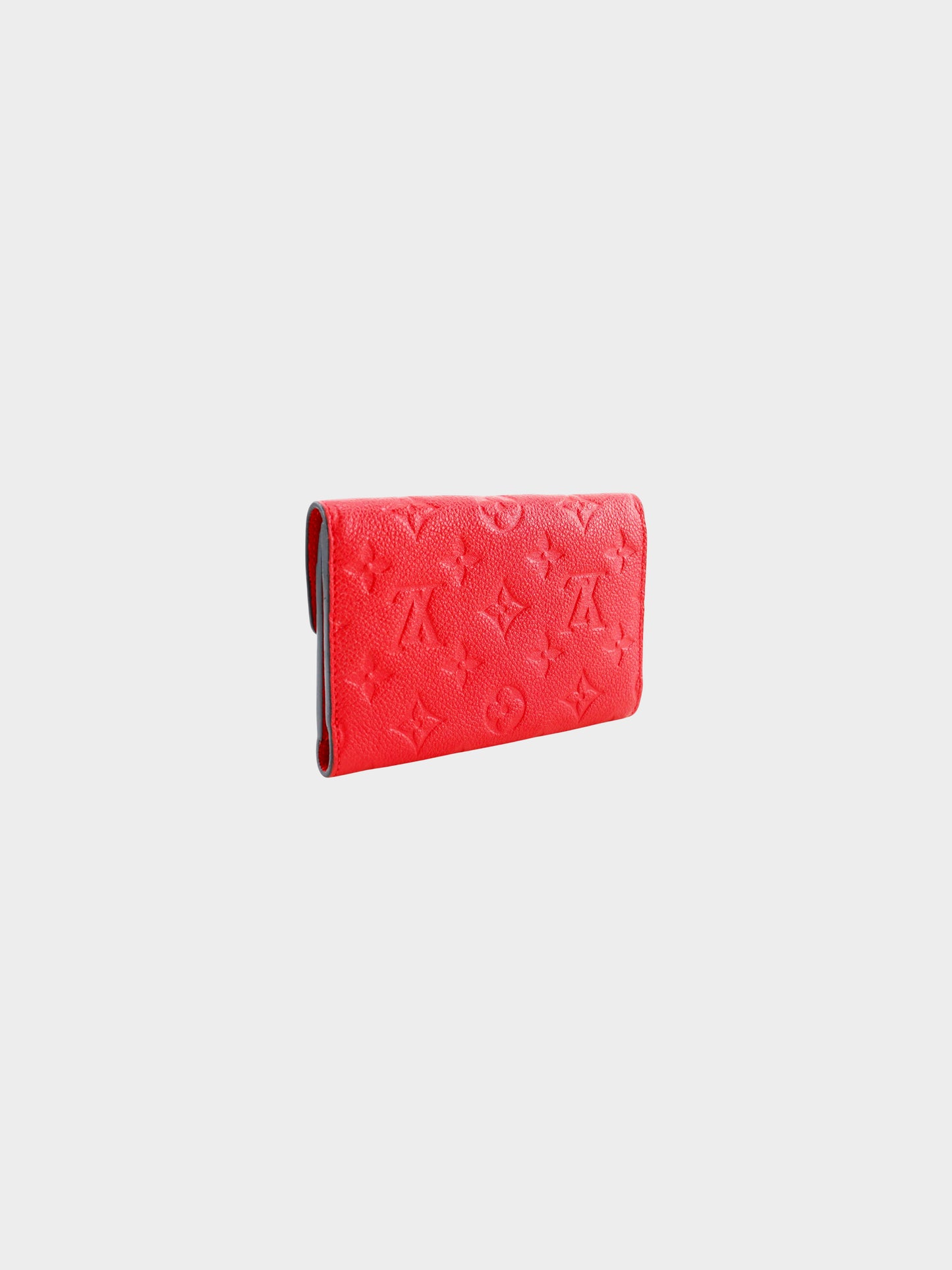 Louis Vuitton 2016 Red Monogram Caviar Leather Tri-fold Wallet