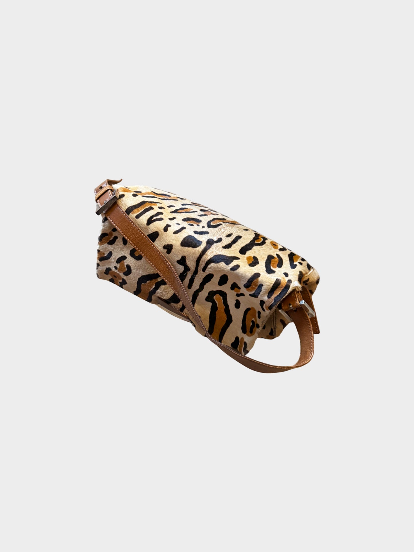 Fendi 2000s Leopard Print Pony Hair Mama Baguette