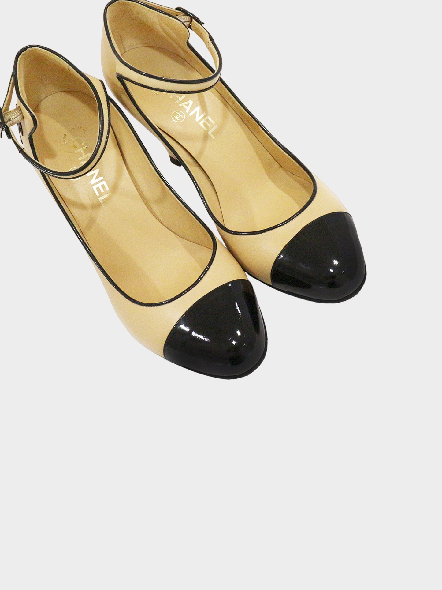 Chanel 2020 Black and Beige Two-tone Mary Jane Pumps