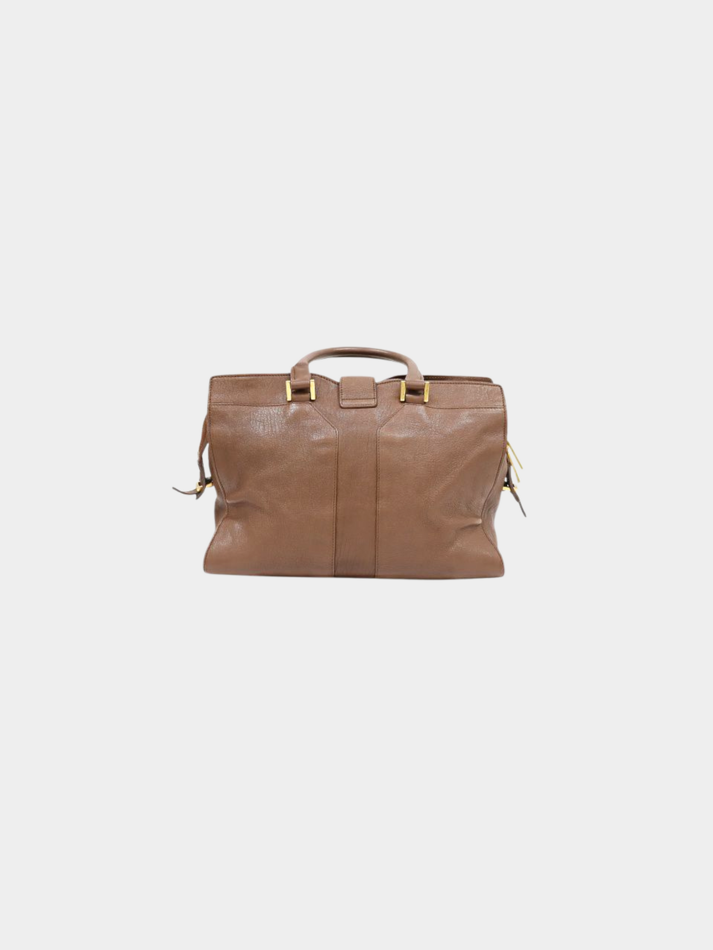 Yves Saint Laurent 2010s Brown Leather Y-Line Cabas Chic Bag