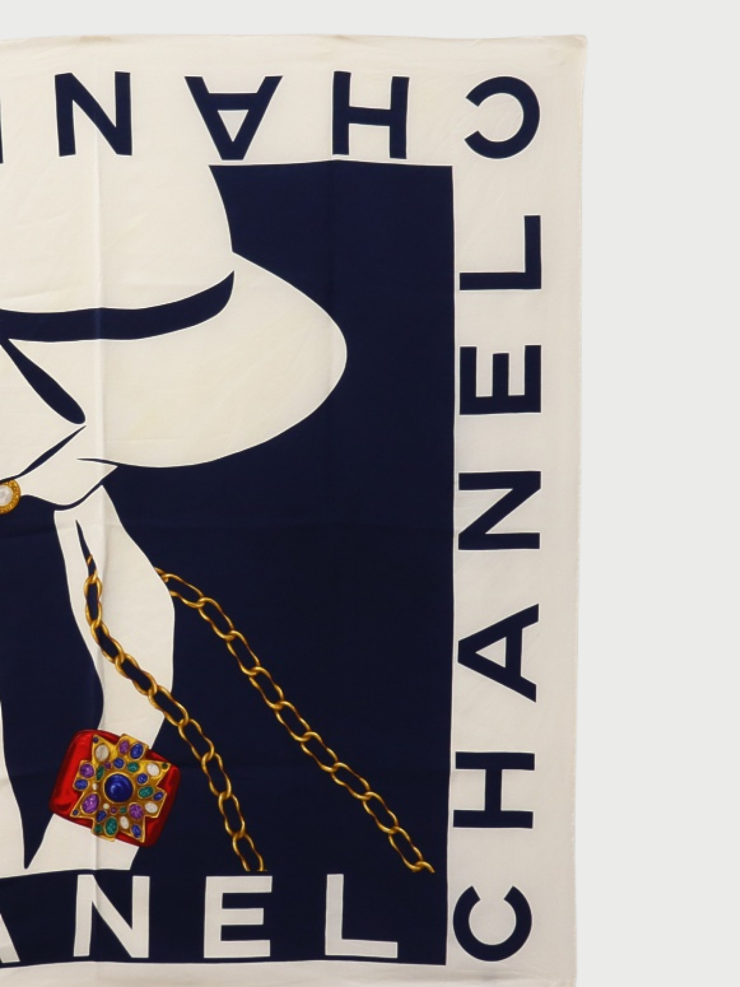 Chanel 2000s Multicolor Silk COCO Scarf