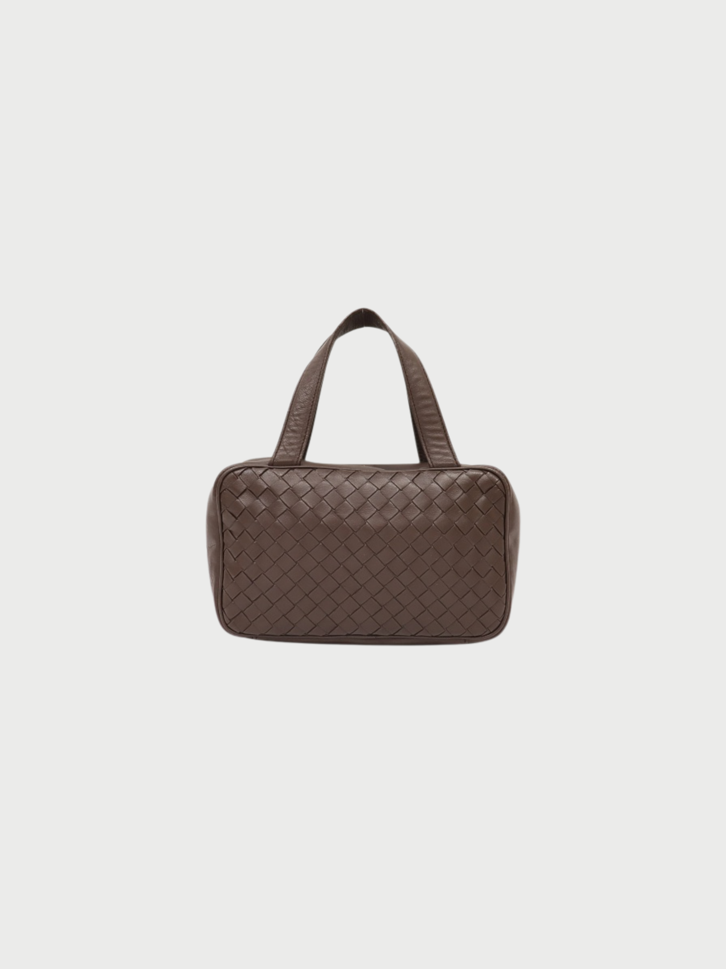 Bottega Veneta 2000s Brown Intrecciato Leather Handbag