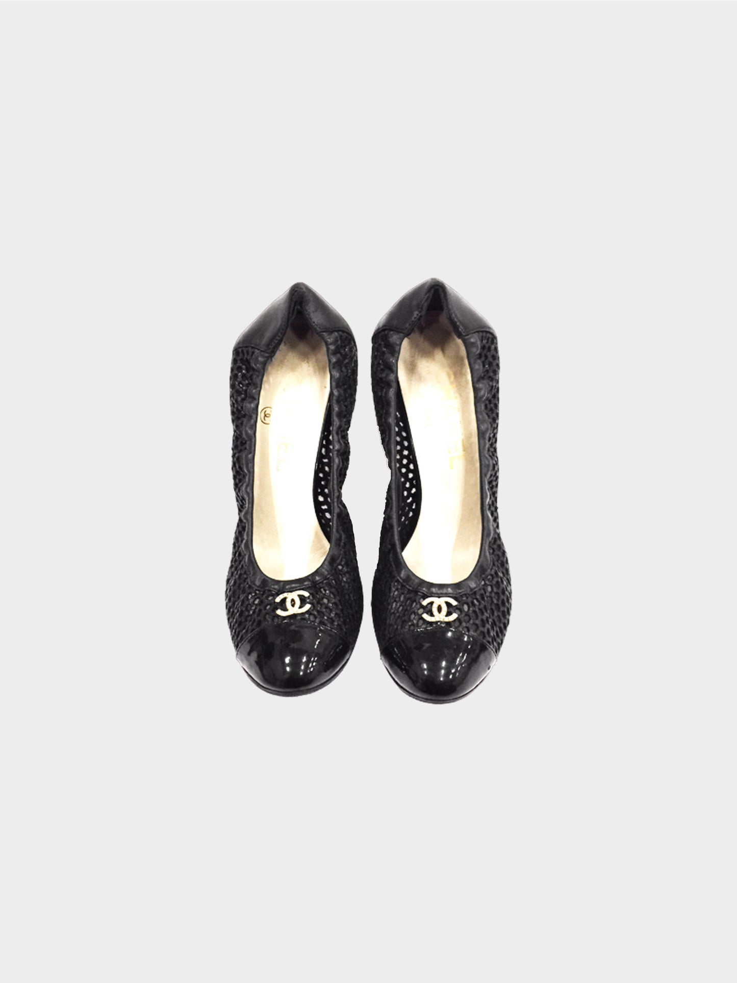 Chanel SS 2011 Black Perforated CC Logo Pumps