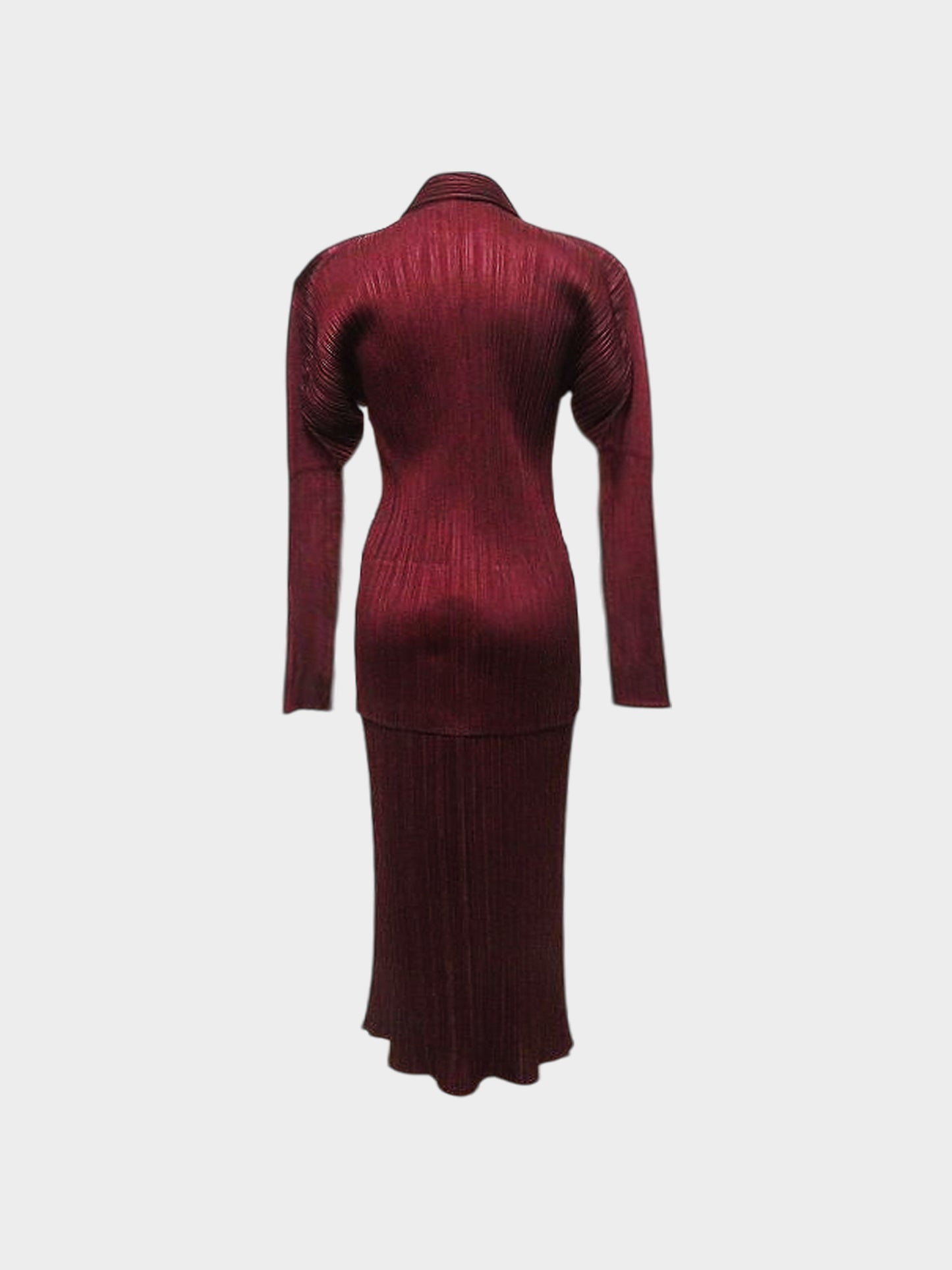 Issey Miyake Pleats Please AW 2009 Maroon Pleated Top and Skirt Set