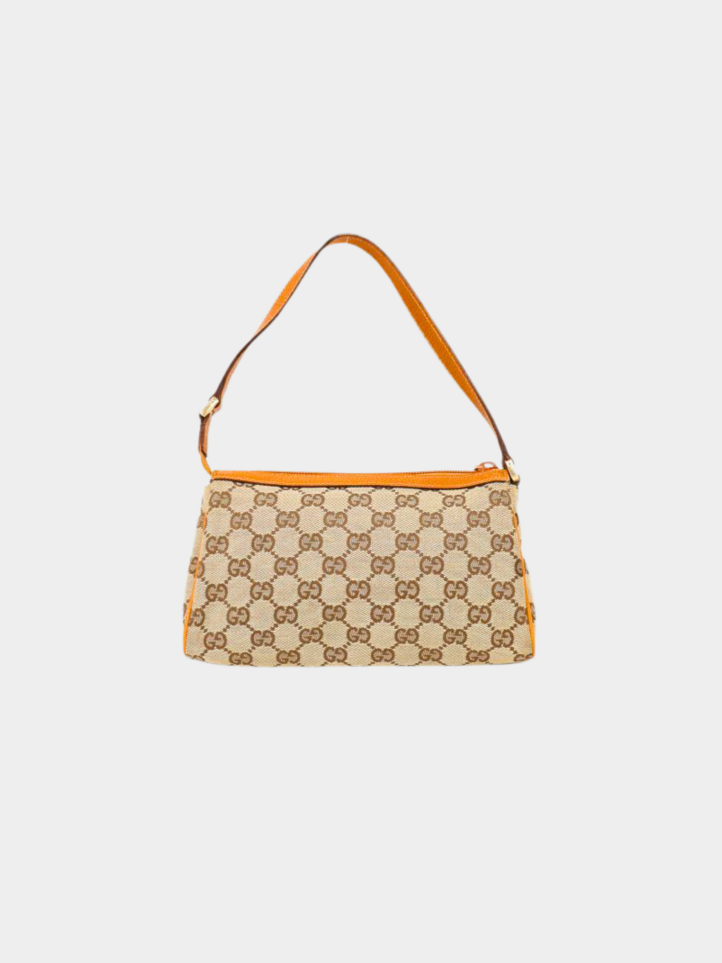 Gucci 2010s Brown Monogram Canvas Shoulder Bag