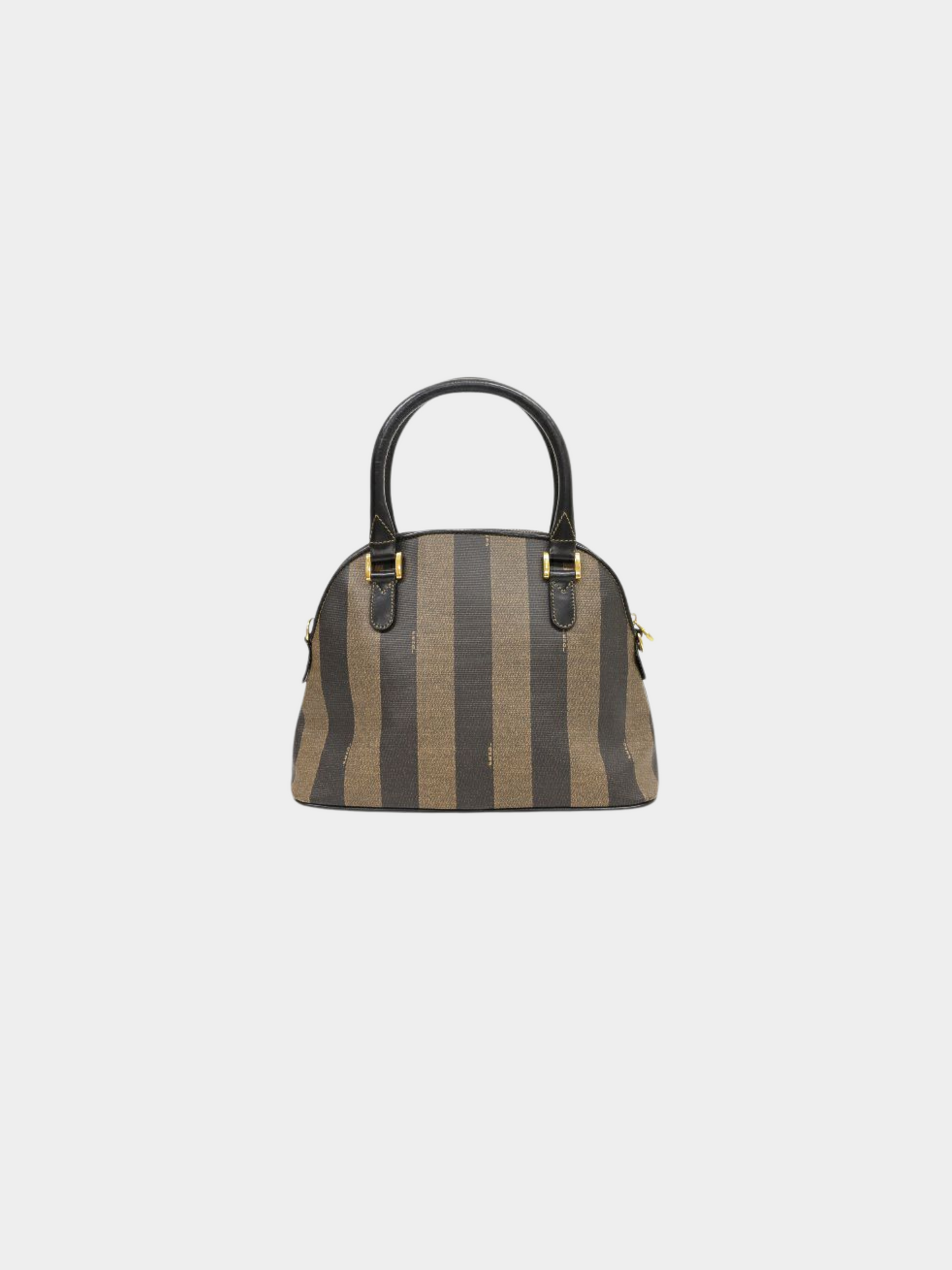 Fendi 2000s Black Khaki Pecan PVC Leather 2-Way Bag