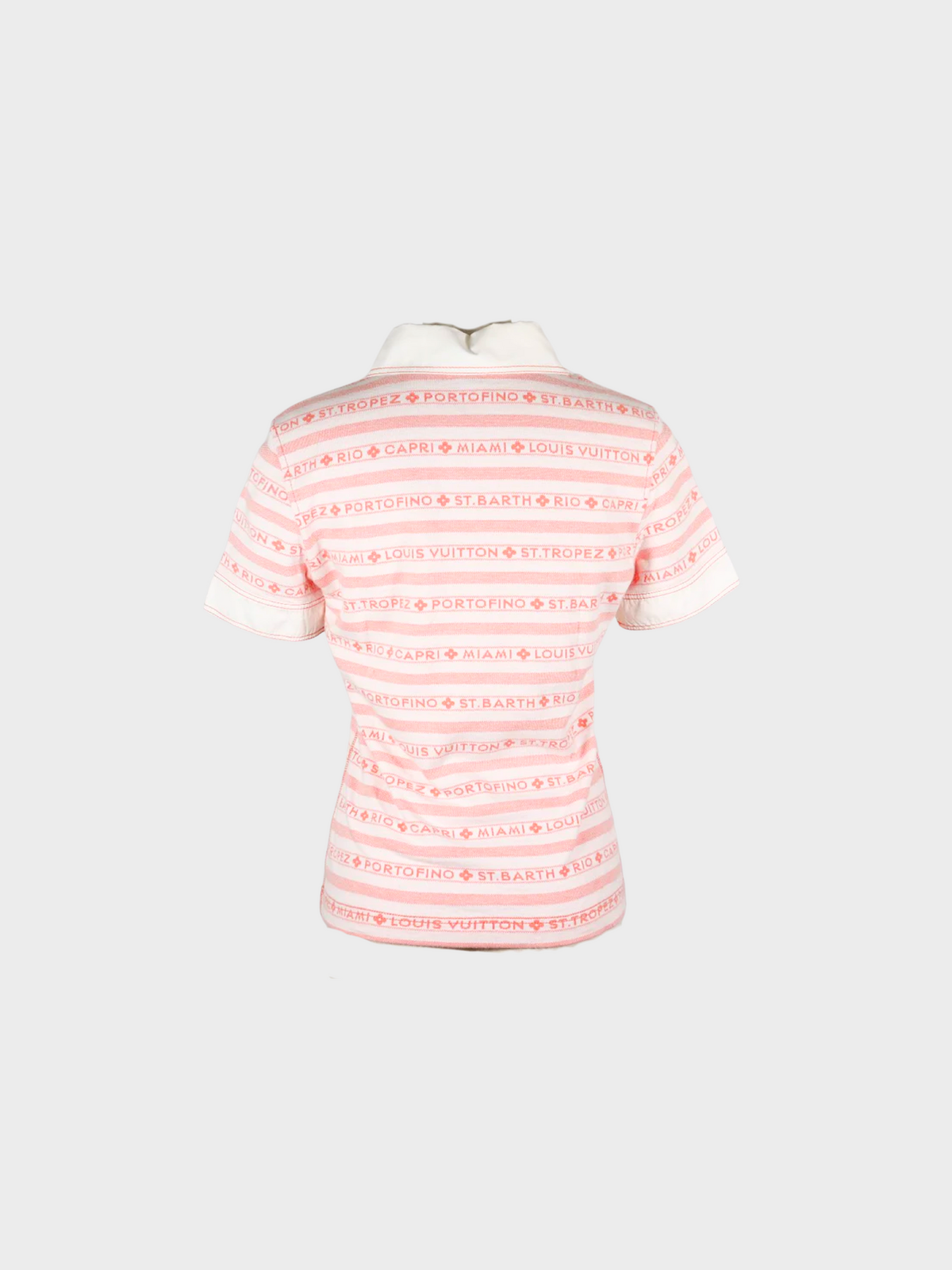 Louis Vuitton 2010s Orange Striped Polo Shirt